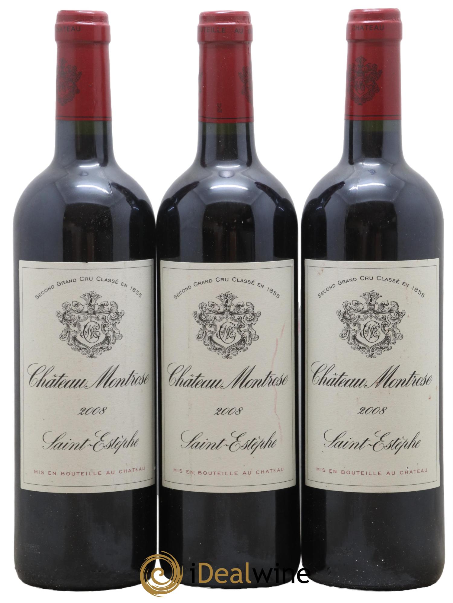 Château Montrose 2ème Grand Cru Classé 2008 - Lot de 3 bouteilles - 0
