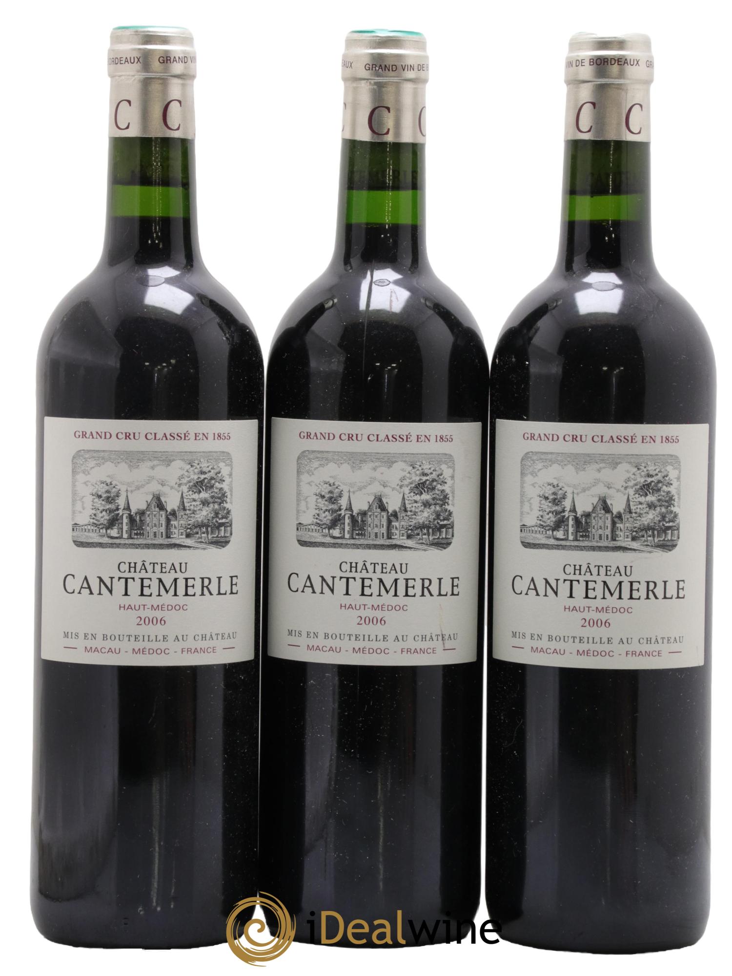 Château Cantemerle 5ème Grand Cru Classé 2006 - Lot de 3 bouteilles - 0
