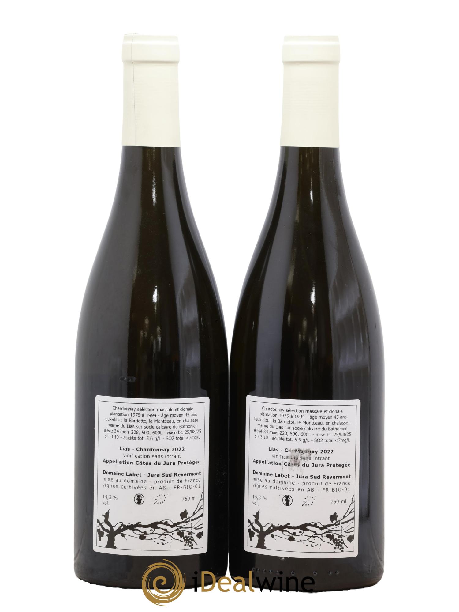 Côtes du Jura Chardonnay Lias Romain - Julien  - Charline Labet 2022 - Lot de 2 bouteilles - 1