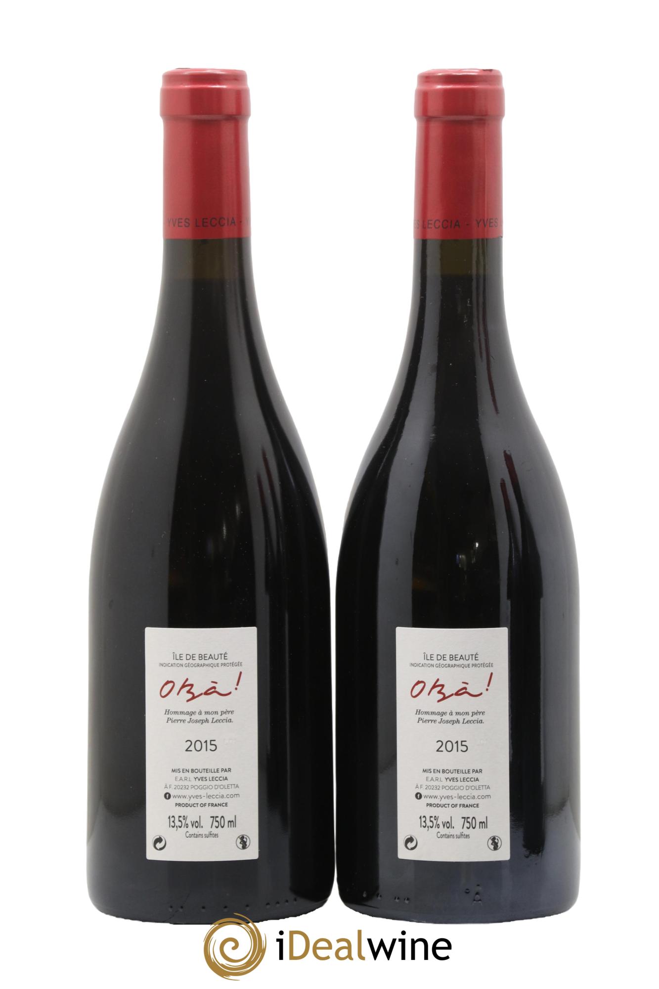 IGP Ile de Beauté O Bà ! Yves Leccia 2015 - Lot de 2 bouteilles - 1