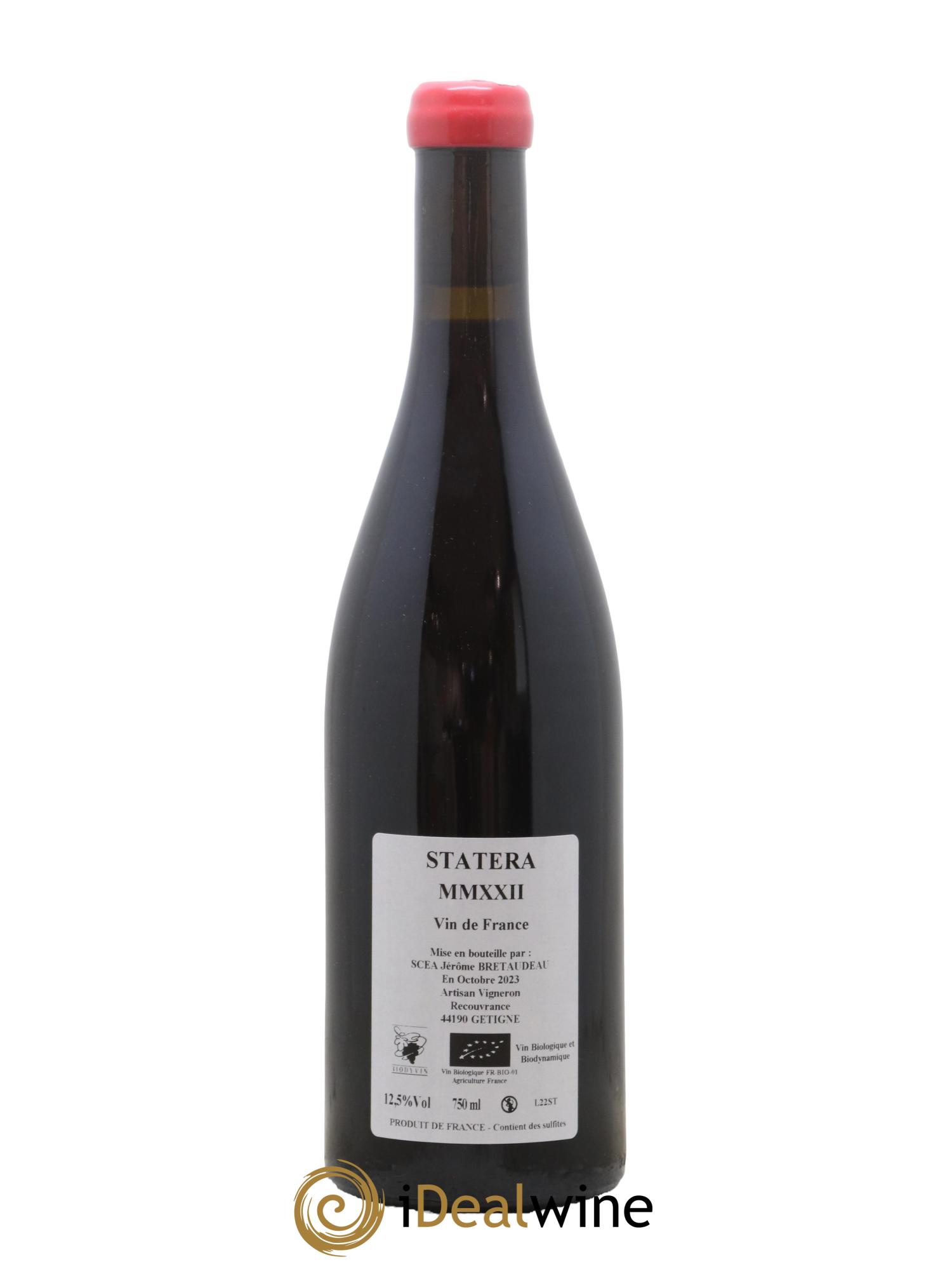Vin de France Statera Jérôme Bretaudeau - Domaine de Bellevue 2022 - Lot de 1 bouteille - 1
