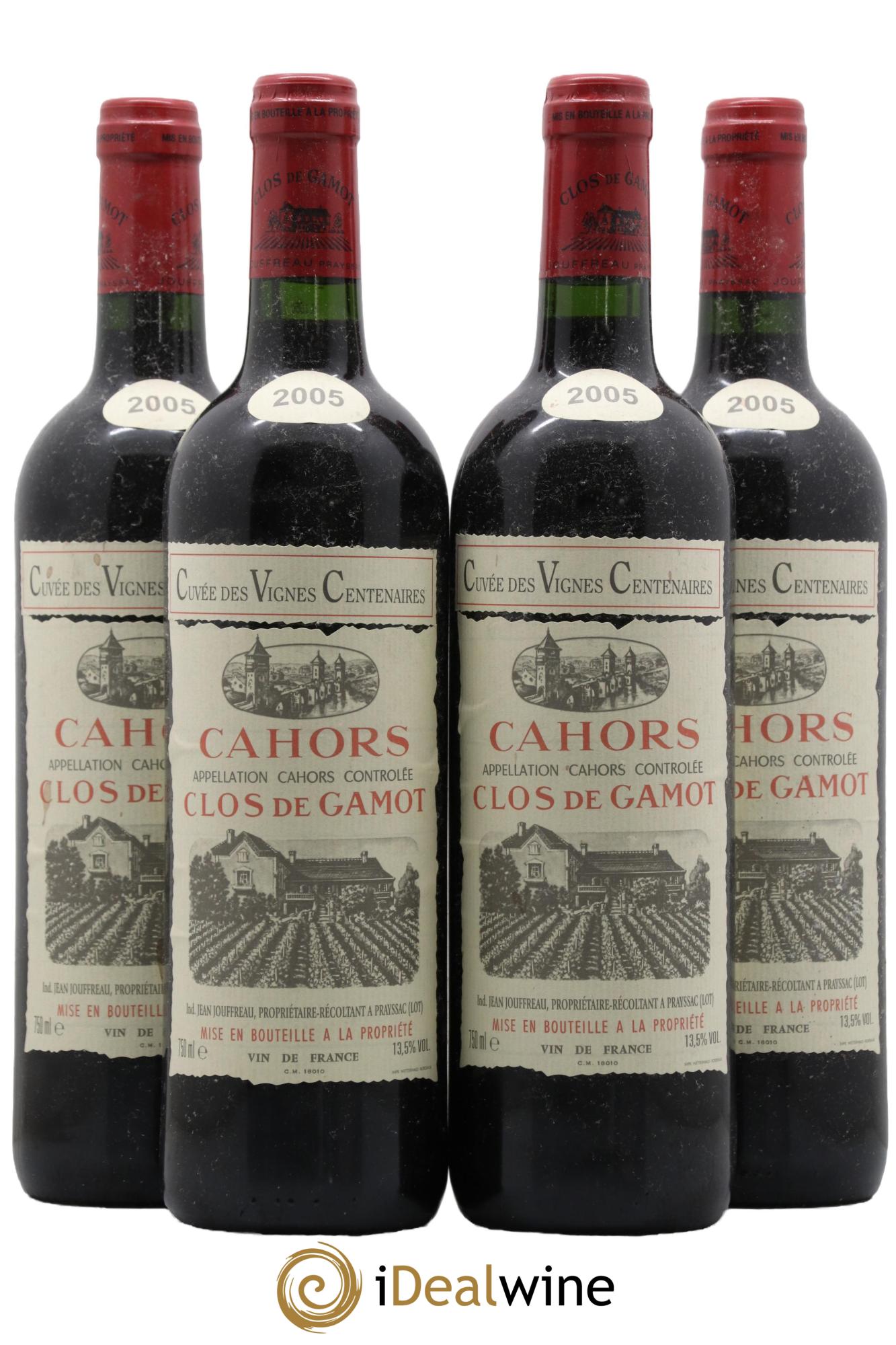 Cahors Clos de Gamot Cuvée des Vignes Centenaires 2005 - Lot de 4 bouteilles - 0