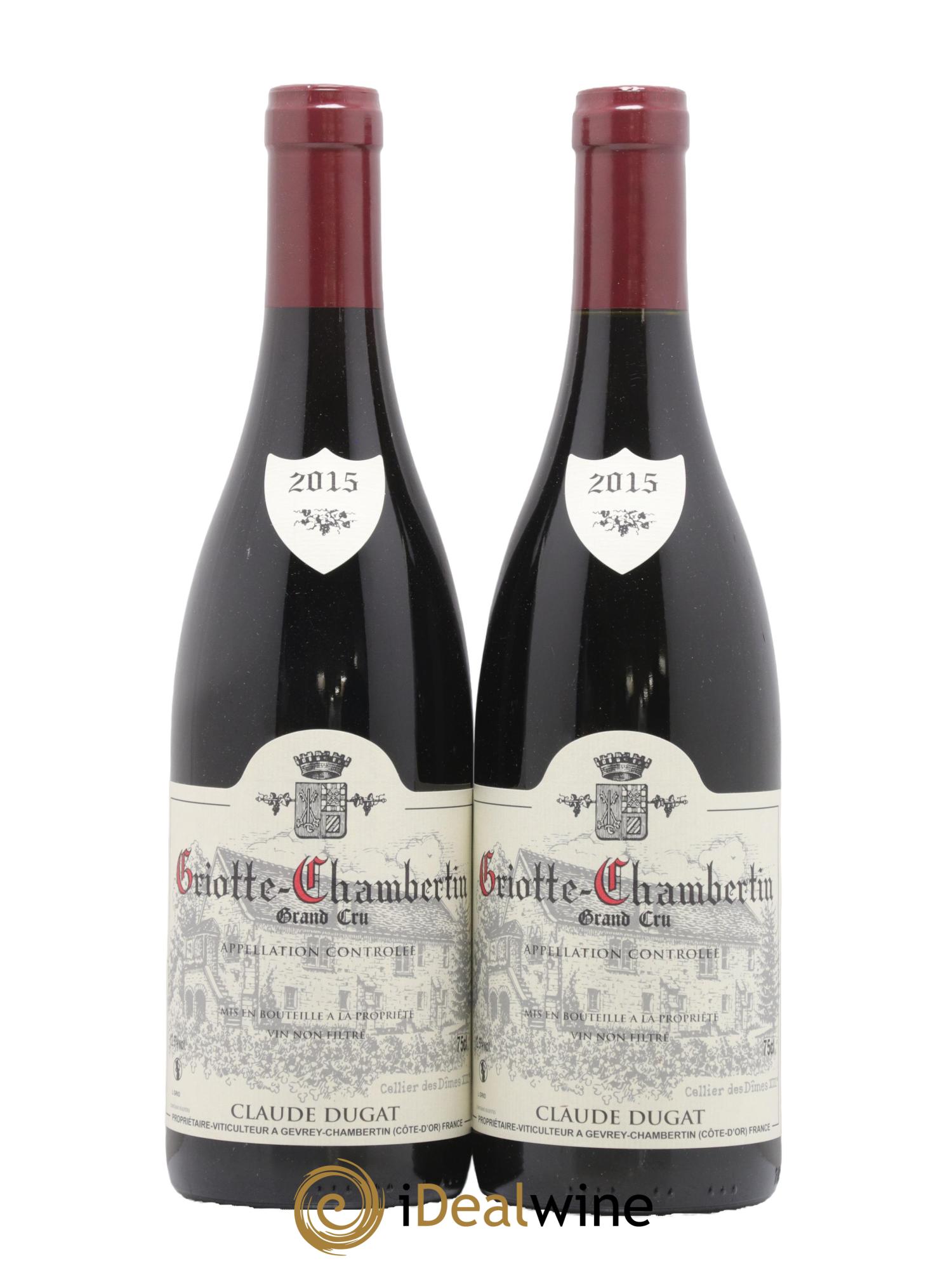 Griotte-Chambertin Grand Cru Claude Dugat 2015 - Lot de 2 bouteilles - 0