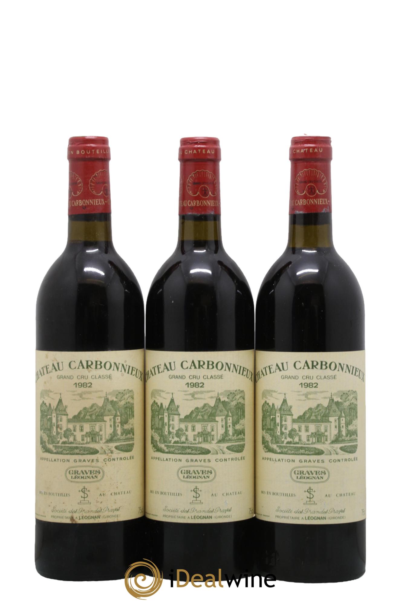 Château Carbonnieux Cru Classé de Graves 1982 - Lot de 3 bouteilles - 0