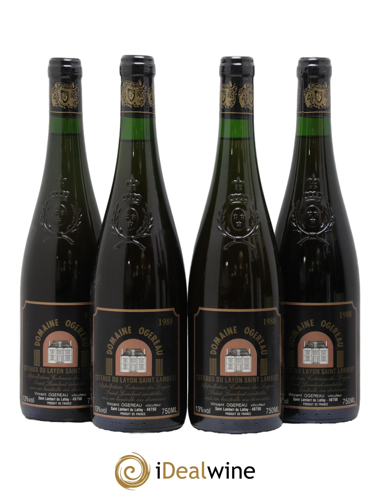 Coteaux du Layon Saint-Lambert Domaine Ogeron 1988 - Lot de 4 bouteilles - 0