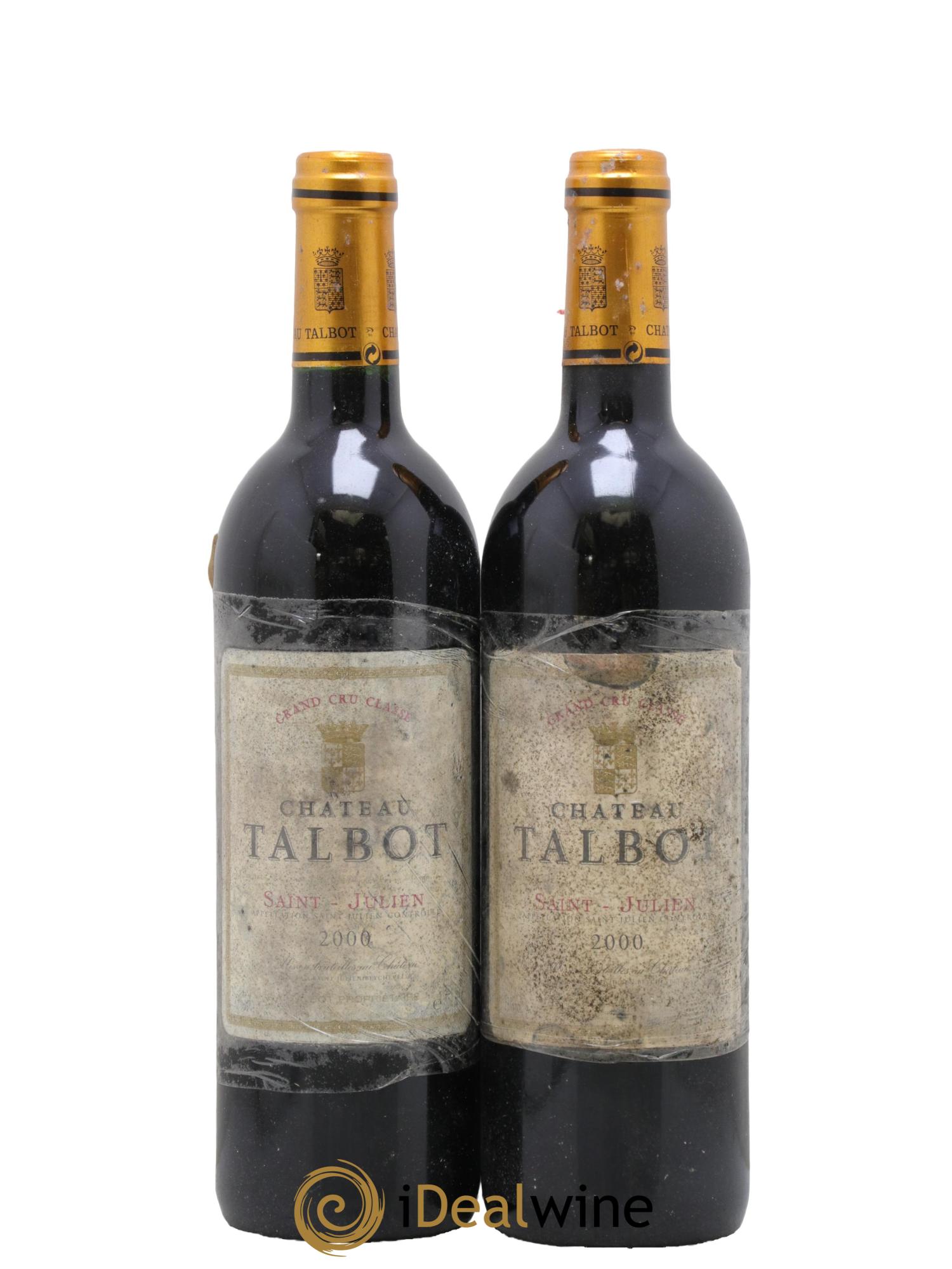 Château Talbot 4ème Grand Cru Classé 2000 - Lotto di 2 bottiglie - 0