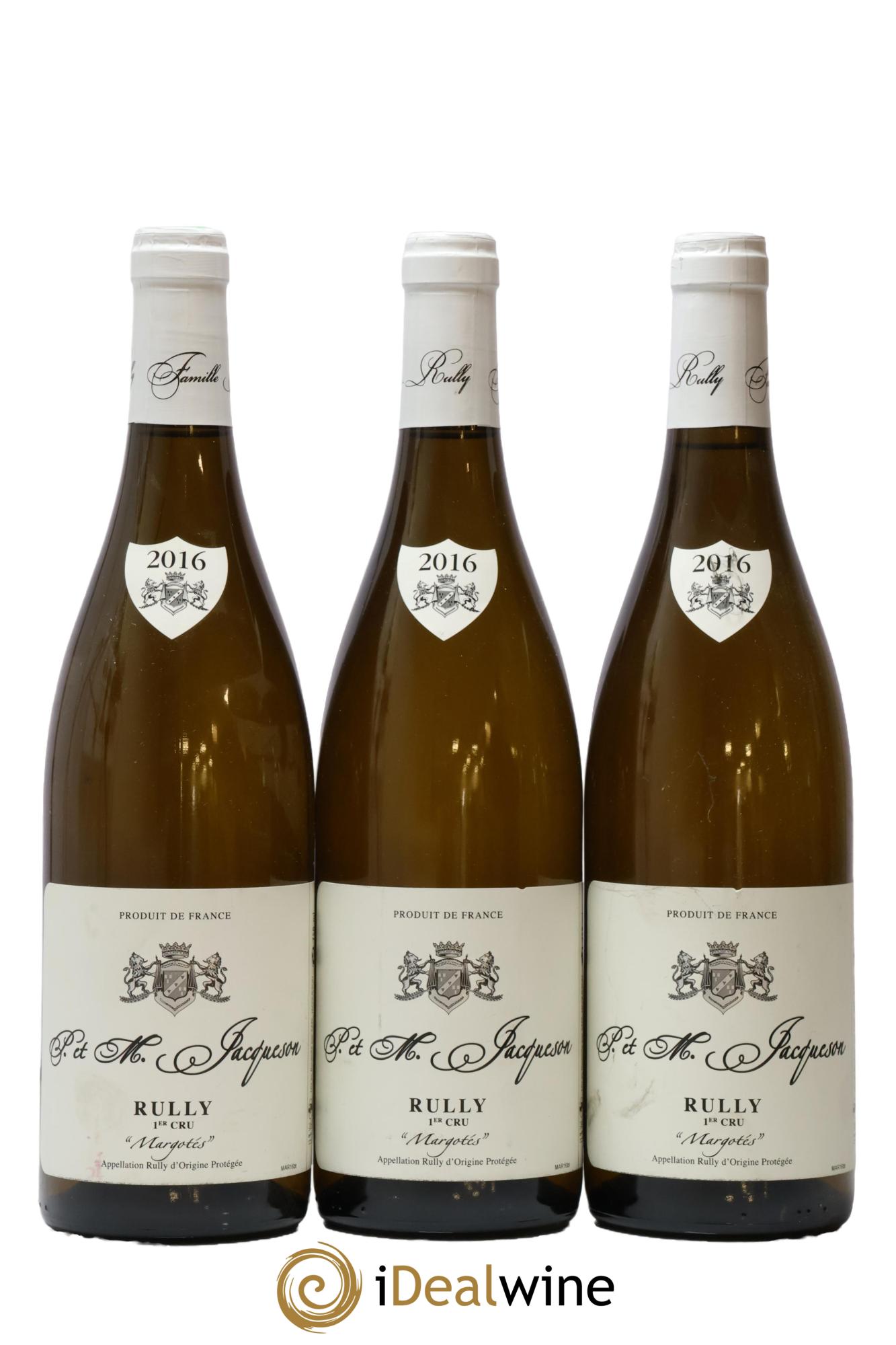 Rully 1er Cru Margotés Paul & Marie Jacqueson 2016 - Posten von 3 Flaschen - 0