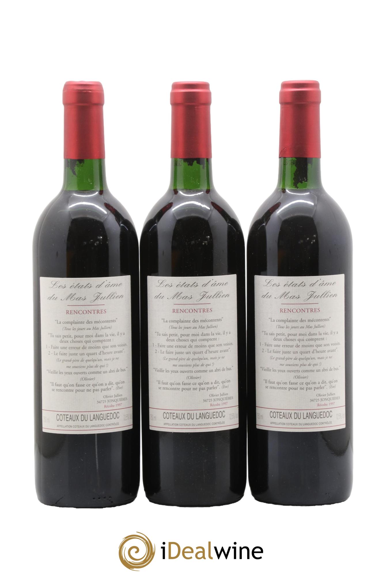 Coteaux du Languedoc - Terrasses du Larzac Mas Jullien Les Etats d'Ame du Mas Jullien Olivier Jullien 1997 - Lotto di 3 bottiglie - 0