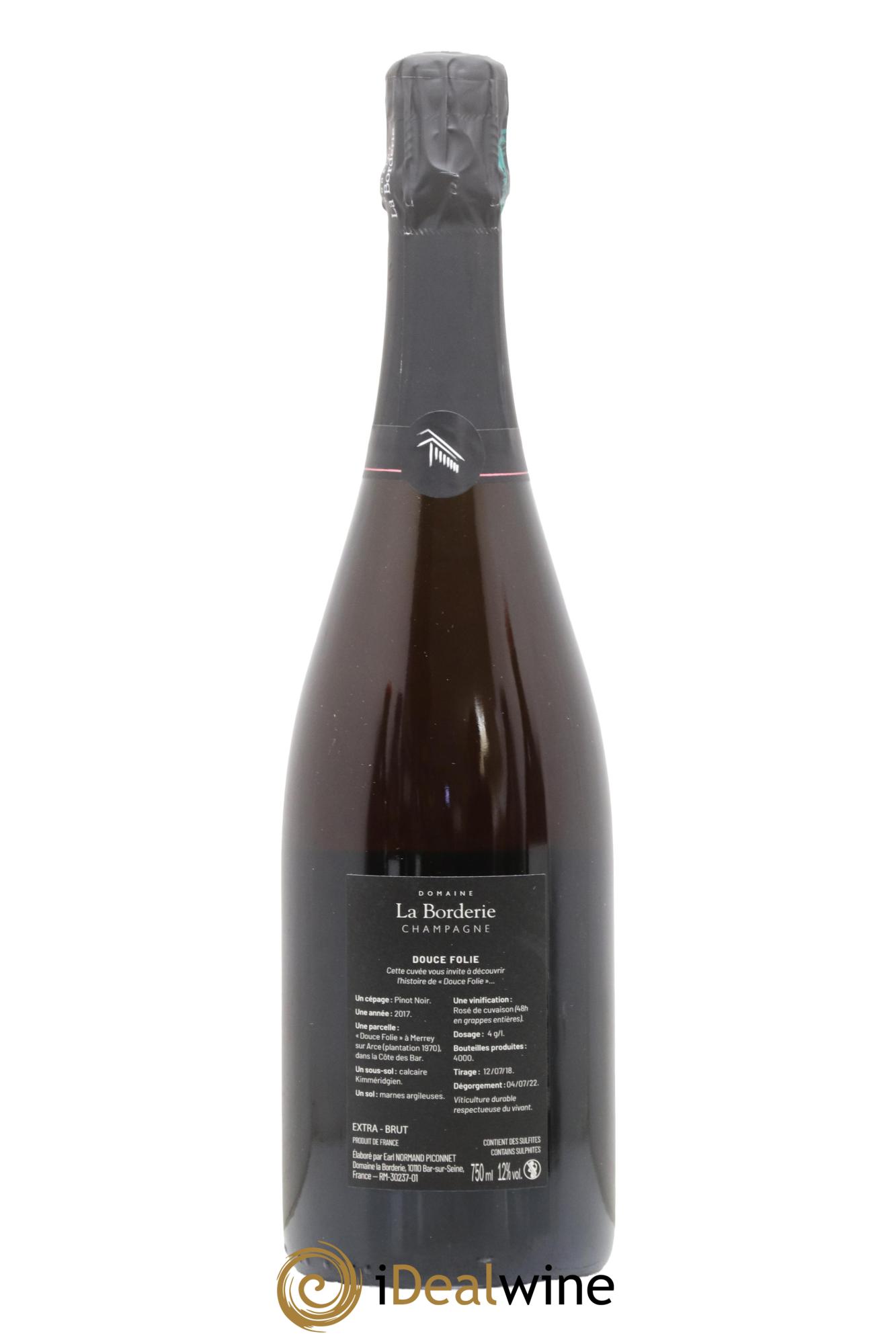 Champagne - Extra-Brut Douce Folie La Borderie - Lot de 1 bouteille - 1