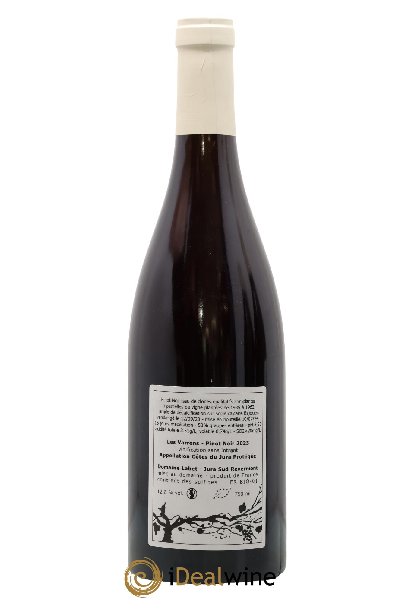 Côtes du Jura Pinot Noir Les Varrons Sélection Clonale Romain - Julien - Charline Labet 2023 - Lotto di 1 bottiglia - 1