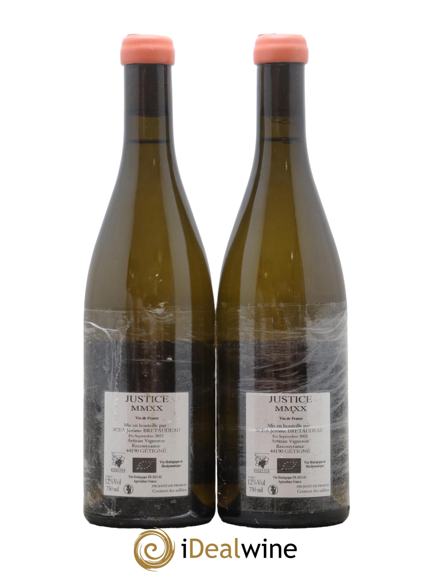 Vin de France La Justice Jérôme Bretaudeau - Domaine de Bellevue 2020 - Lot de 2 bouteilles - 1