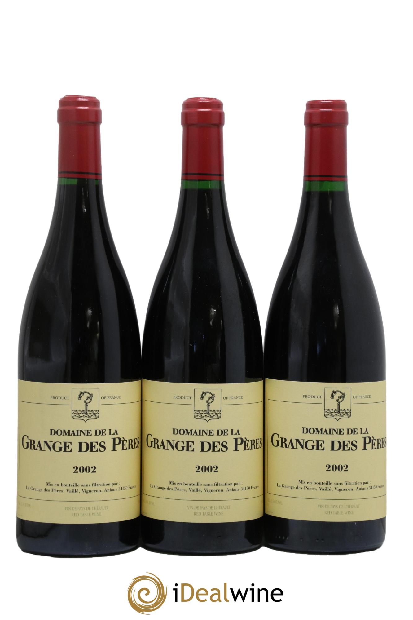 IGP Pays d'Hérault Grange des Pères Laurent Vaillé 2002 - Lot de 3 bouteilles - 0