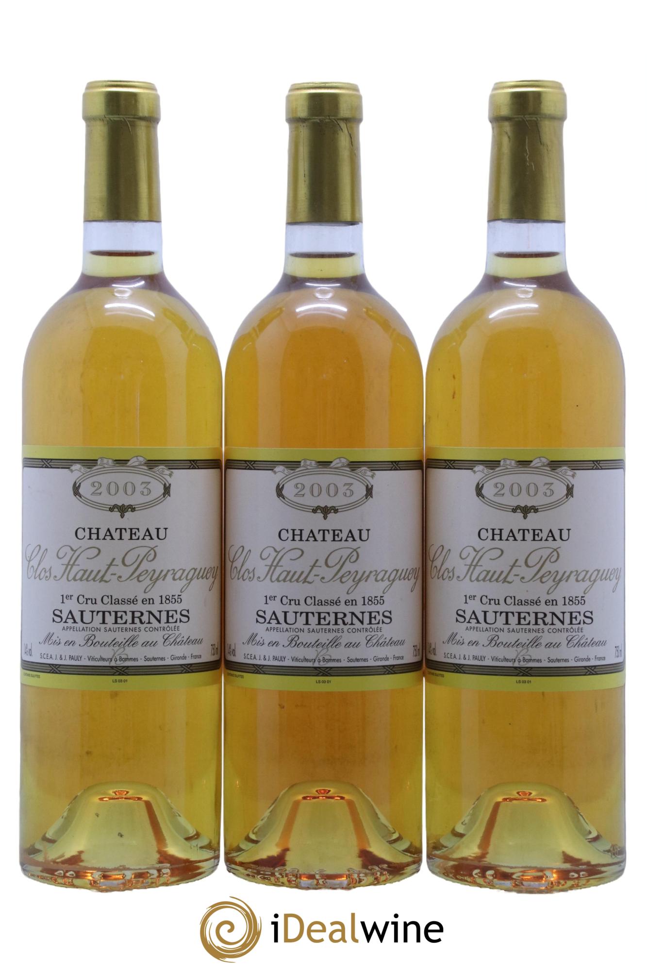 Clos Haut-Peyraguey 1er Grand Cru Classé 2003 - Lot of 12 bottles - 1