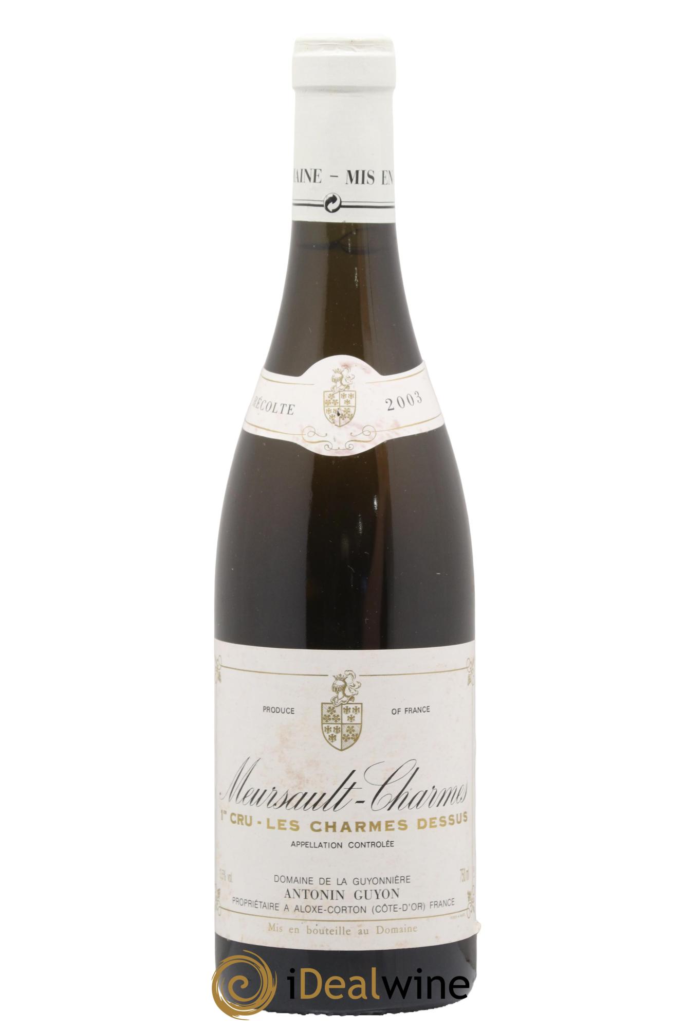 Meursault 1er Cru Charmes Dessus Antonin Guyon 2003 - Lot de 1 bouteille - 0