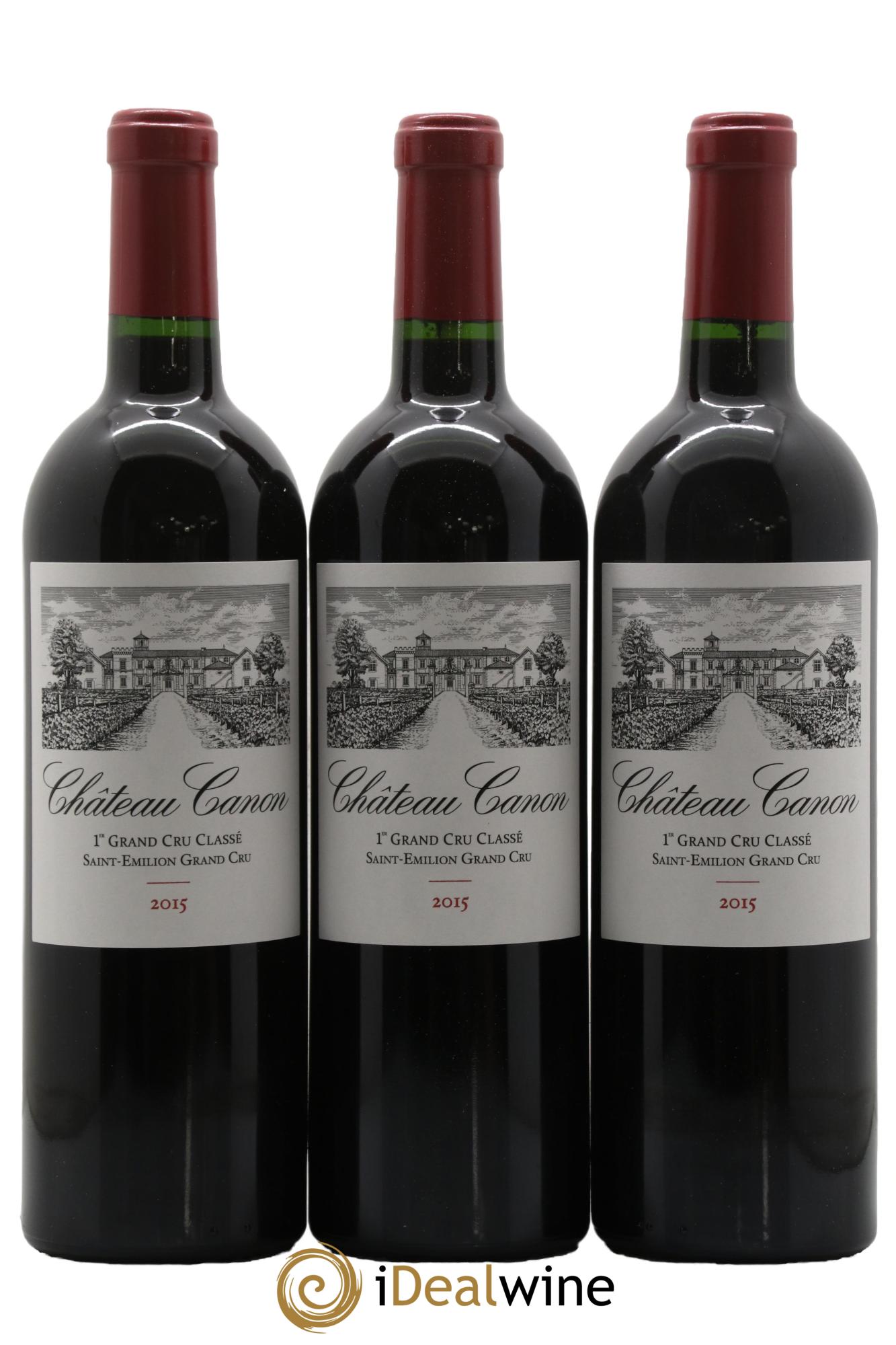 Château Canon 1er Grand Cru Classé B 2015 - Lotto di 3 bottiglie - 0