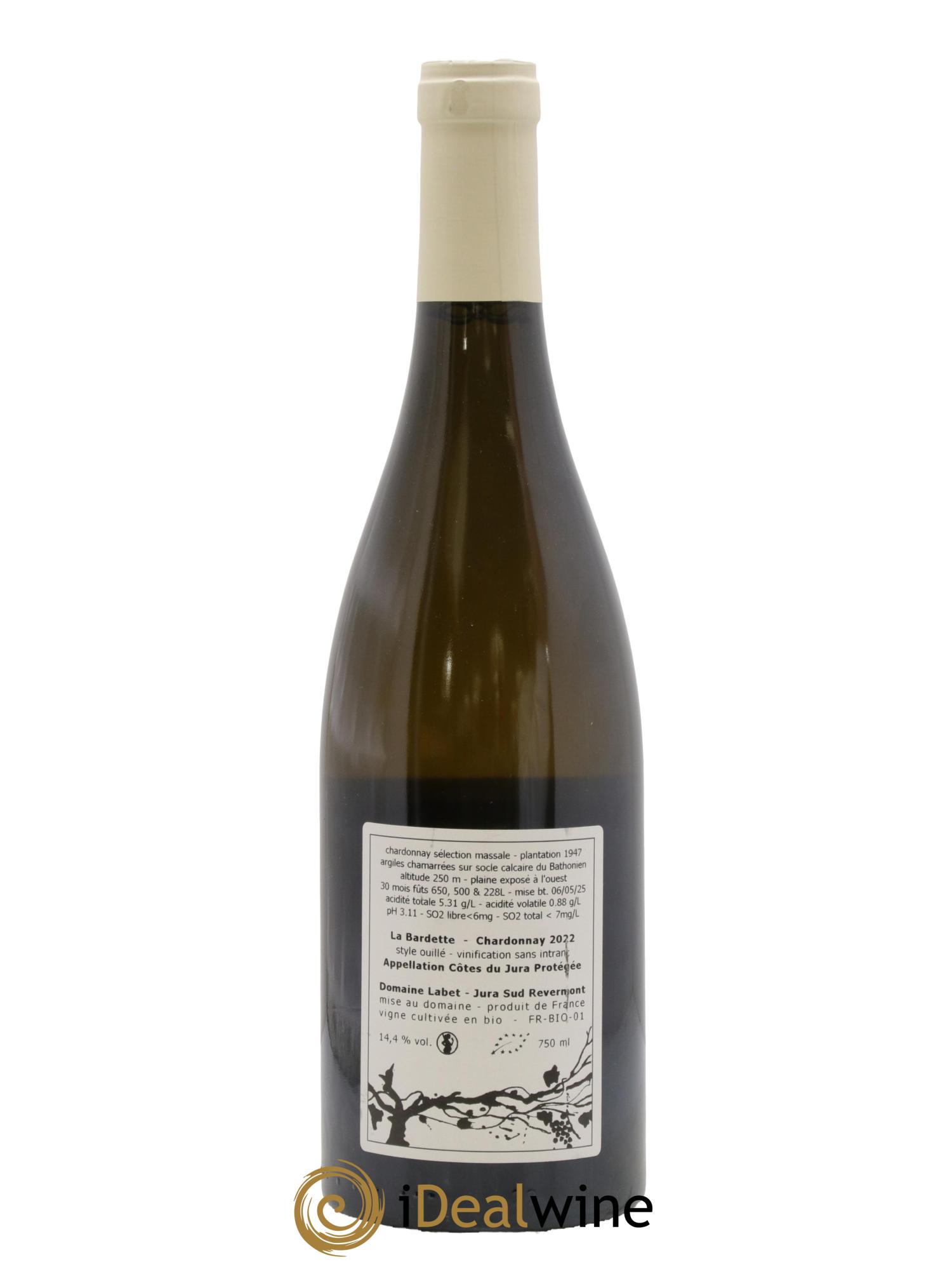 Côtes du Jura Chardonnay La Bardette Romain - Julien - Charline Labet 2022 - Lotto di 1 bottiglia - 1