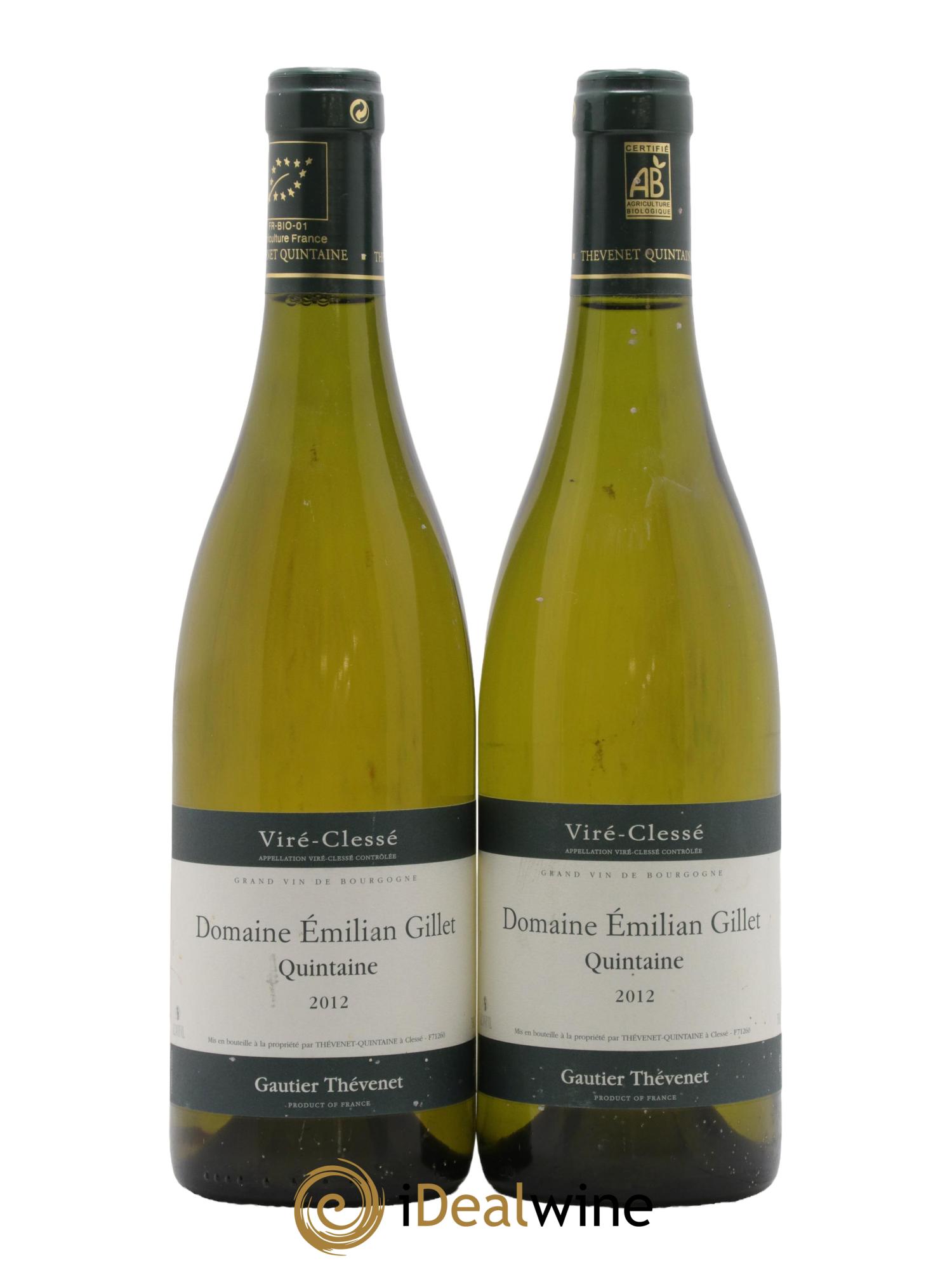 Viré-Clessé Quintaine Domaine Emilian Gillet Gautier Thevenet 2012 - Lot de 2 bouteilles - 0