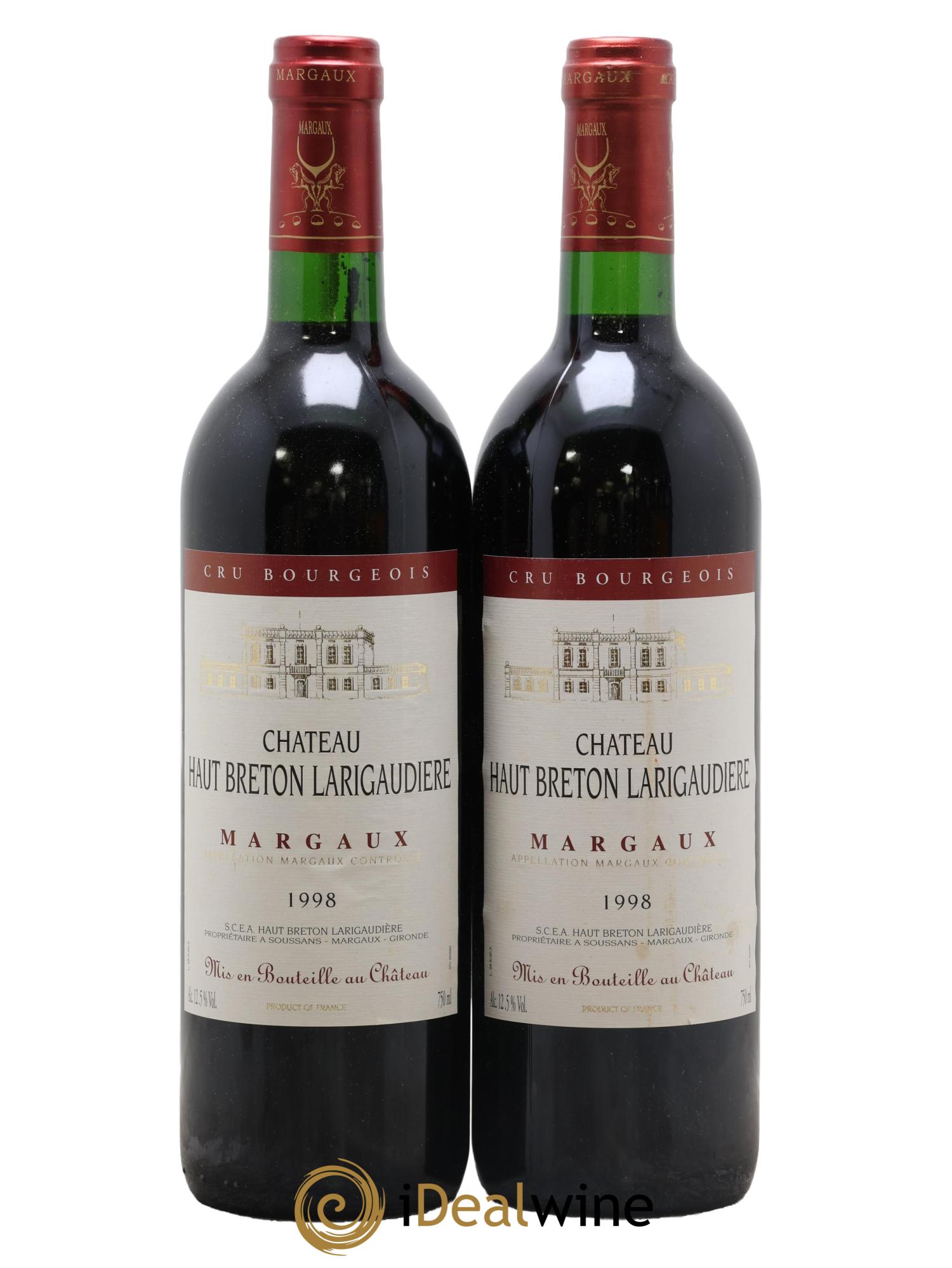 Château Haut Breton Larigaudière Cru Bourgeois 1998 - Lot of 2 bottles - 0