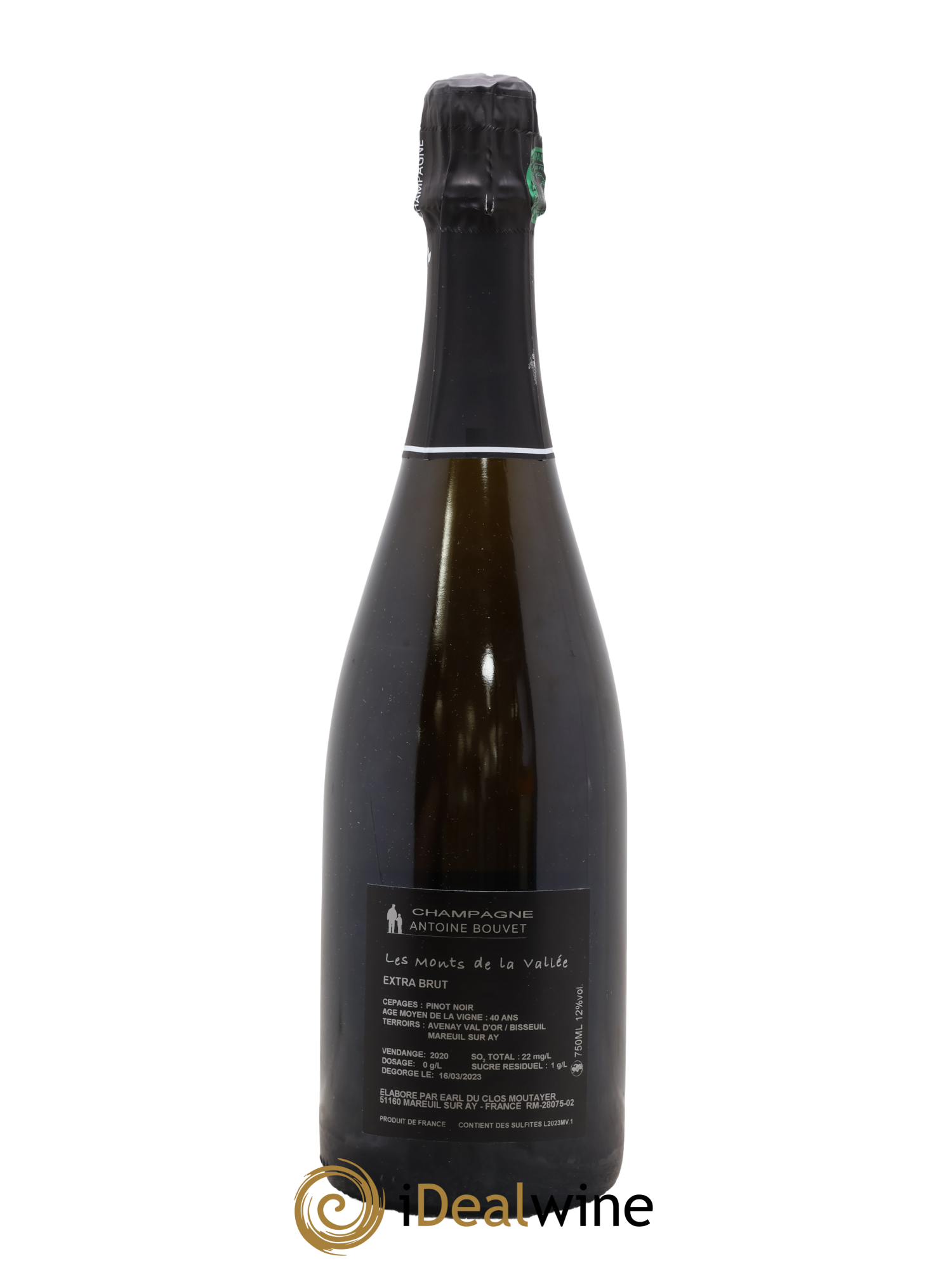 Les Monts de la Vallée Blanc de Noirs Brut Antoine Bouvet 2020 - Posten von 1 Flasche - 1