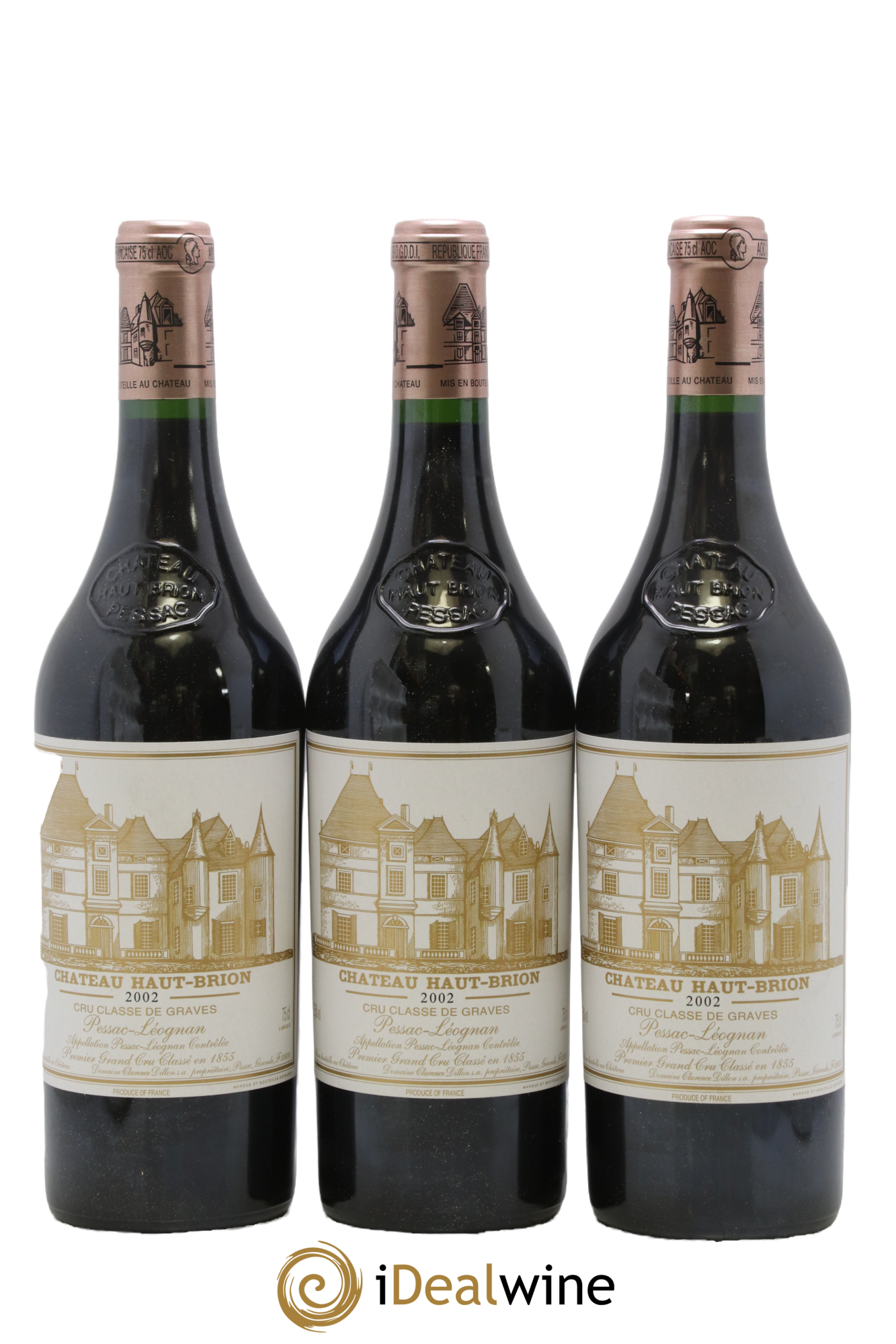 Château Haut Brion 1er Grand Cru Classé 2002 - Lot de 3 bouteilles - 0