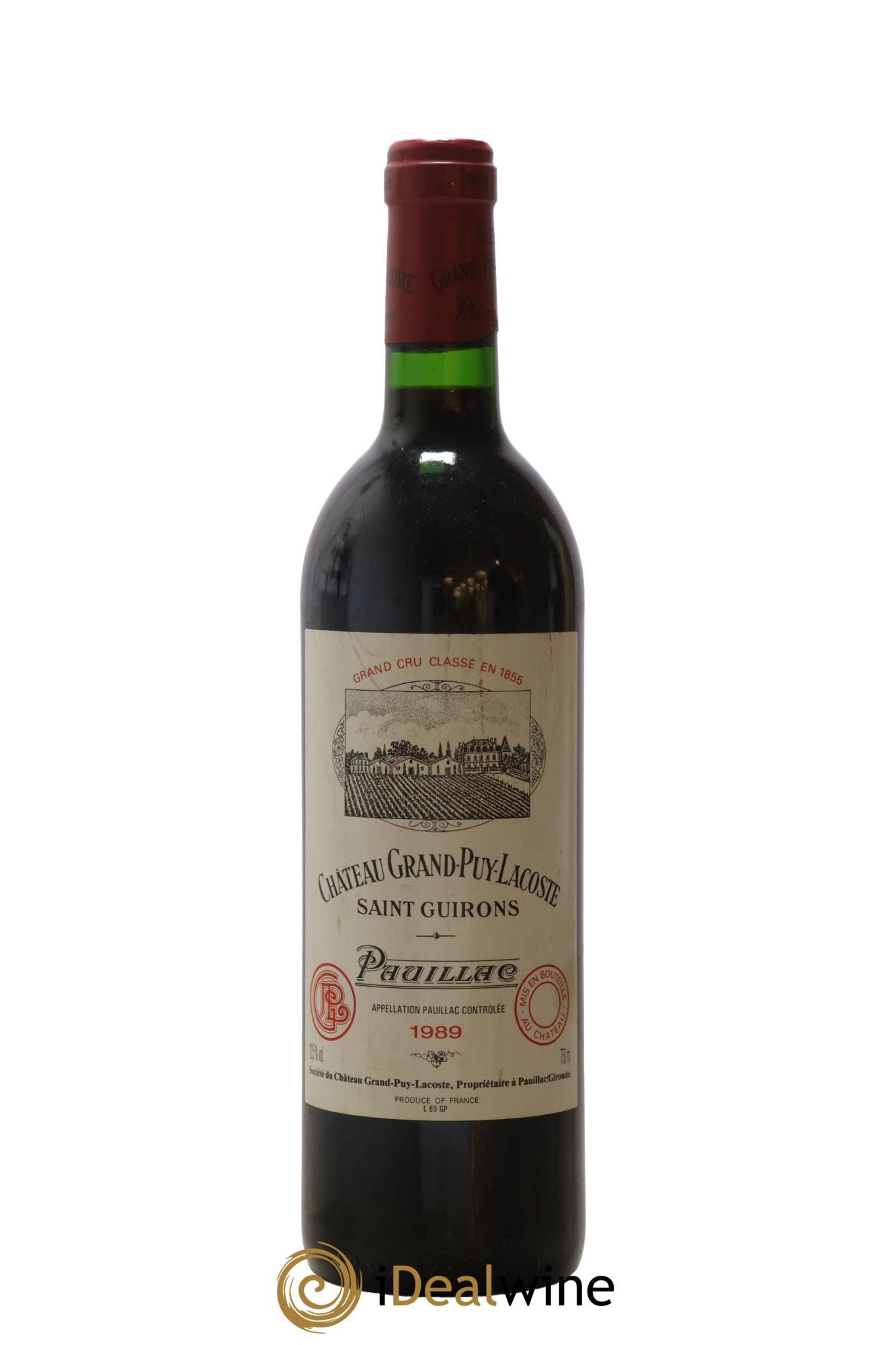 Château Grand Puy Lacoste 5ème Grand Cru Classé 1989 - Lot de 1 bouteille - 0
