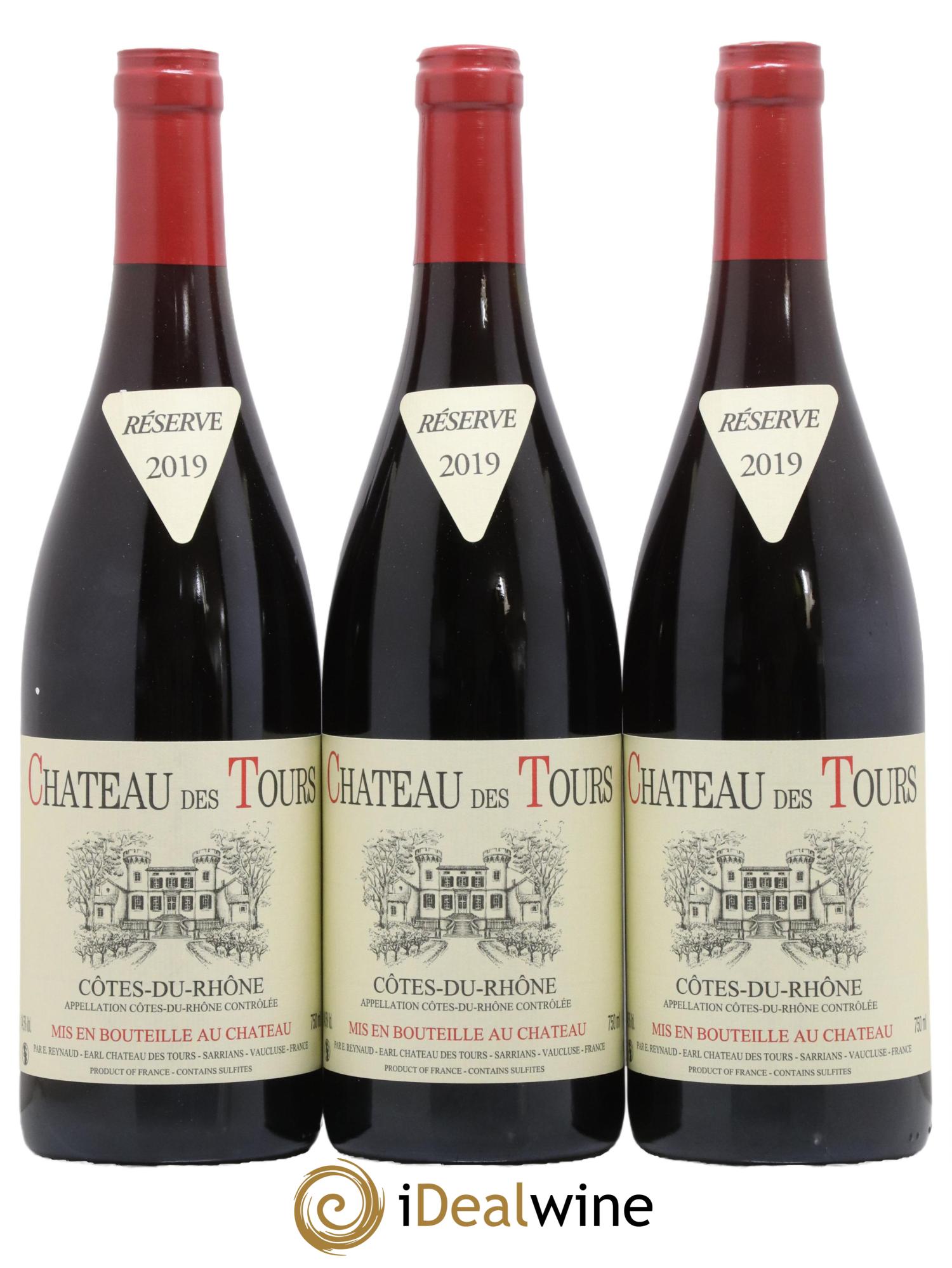 Côtes-du-Rhône Château des Tours Emmanuel Reynaud 2019 - Lot de 3 bouteilles - 0