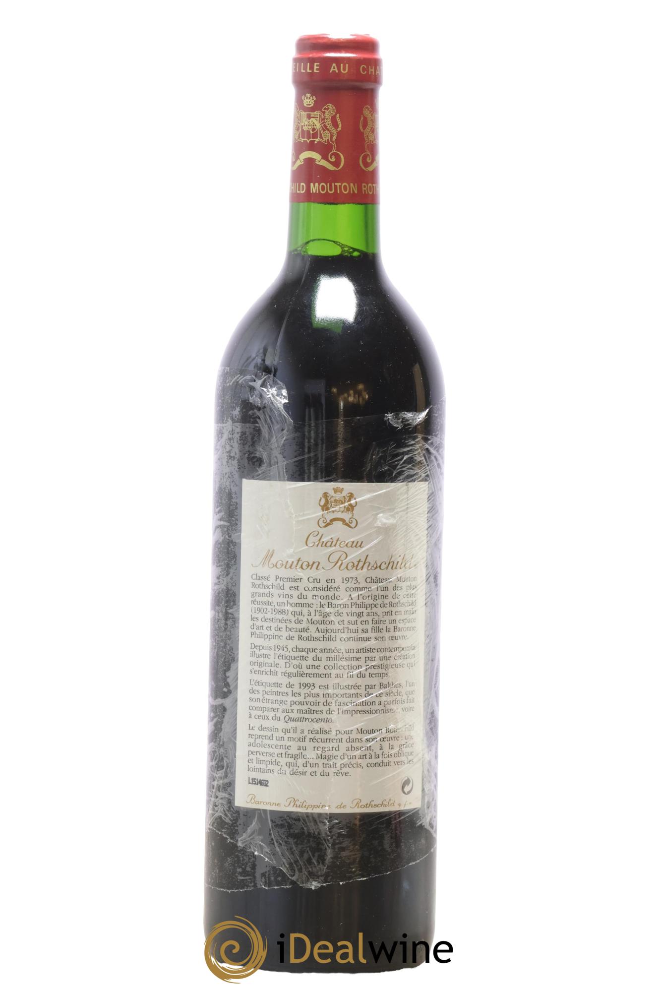 Château Mouton Rothschild 1er Grand Cru Classé 1993 - Lot of 1 bottle - 1