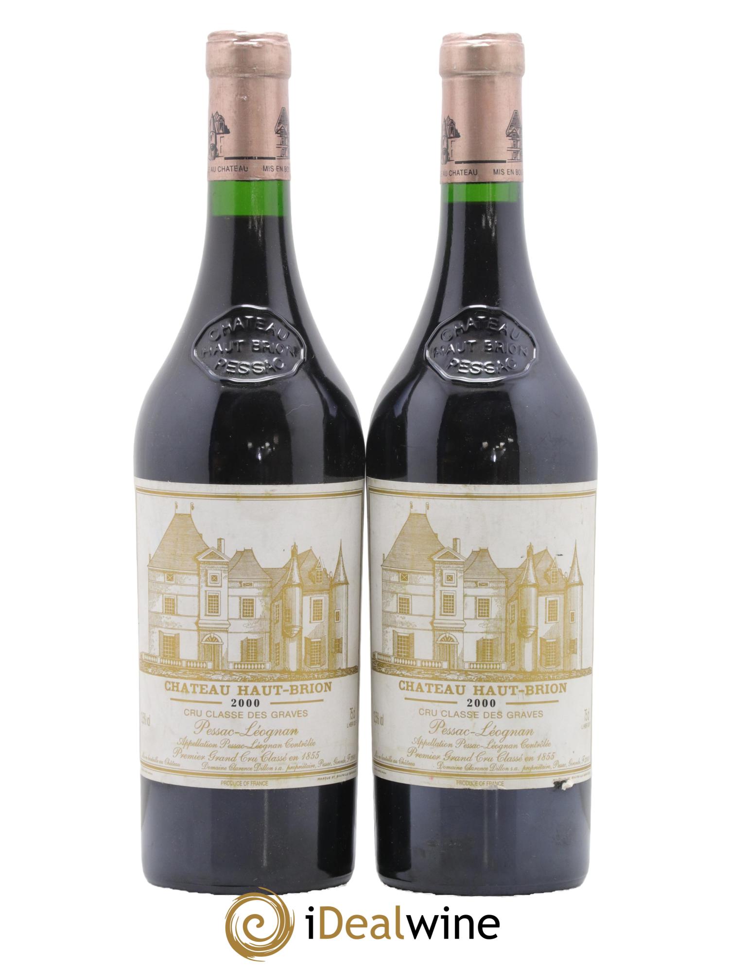 Château Haut Brion 1er Grand Cru Classé 2000 - Lot de 2 bouteilles - 0