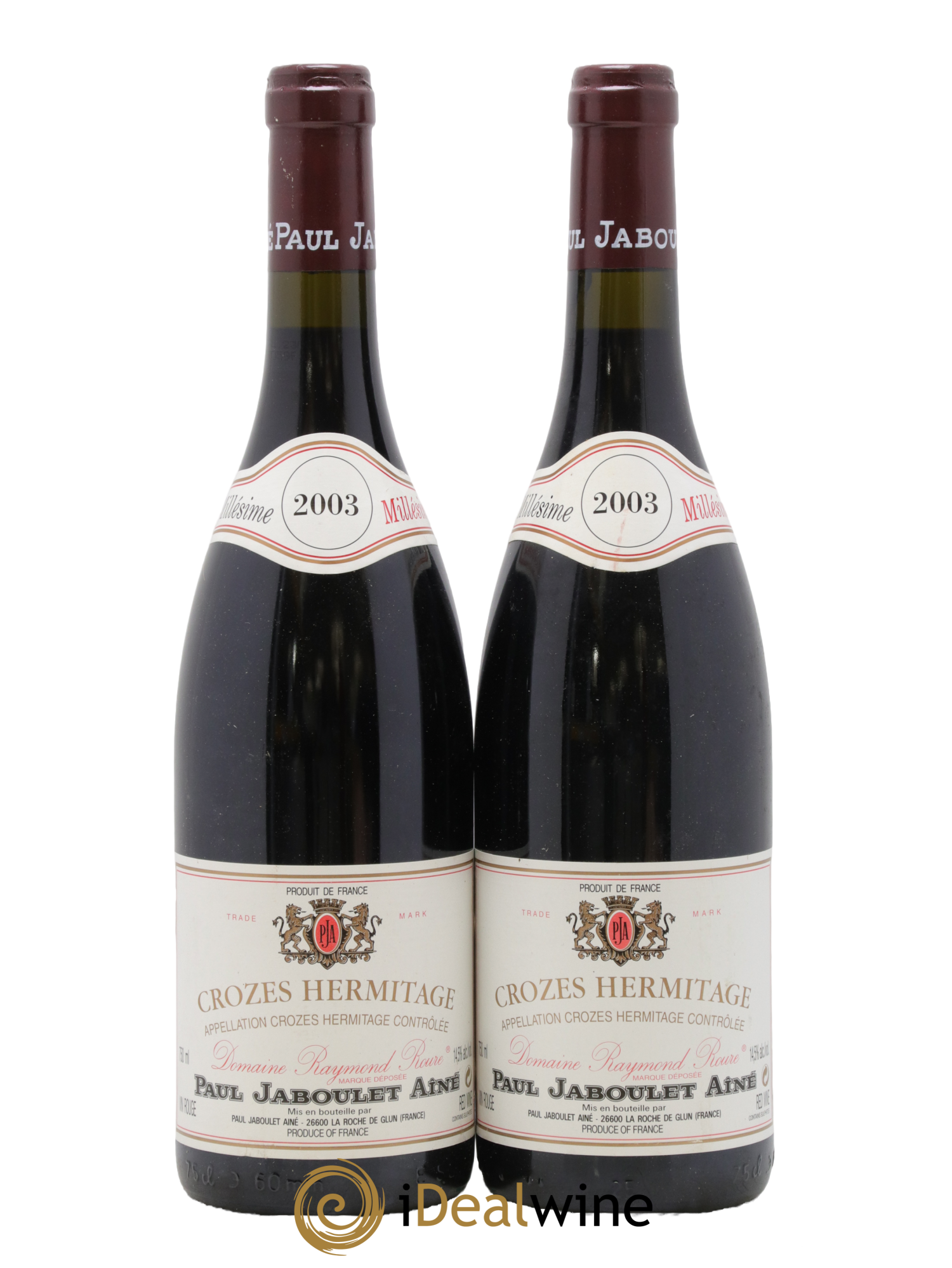 Crozes-Hermitage Domaine de Roure Paul Jaboulet Ainé 2003 - Lot of 2 bottles - 0
