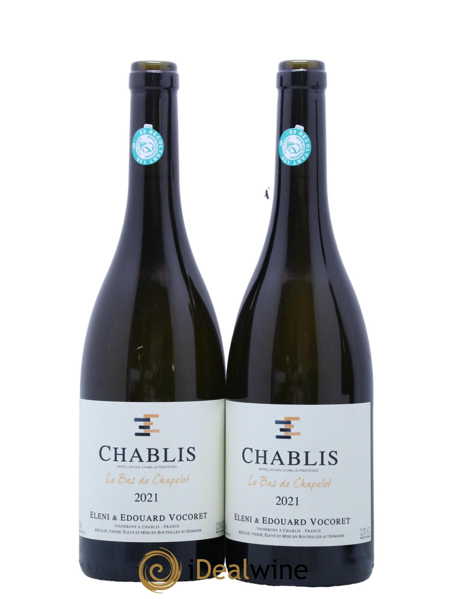 Chablis Le Bas Chapelot Eleni et Edouard Vocoret 2021 - Posten von 2 Flaschen - 0