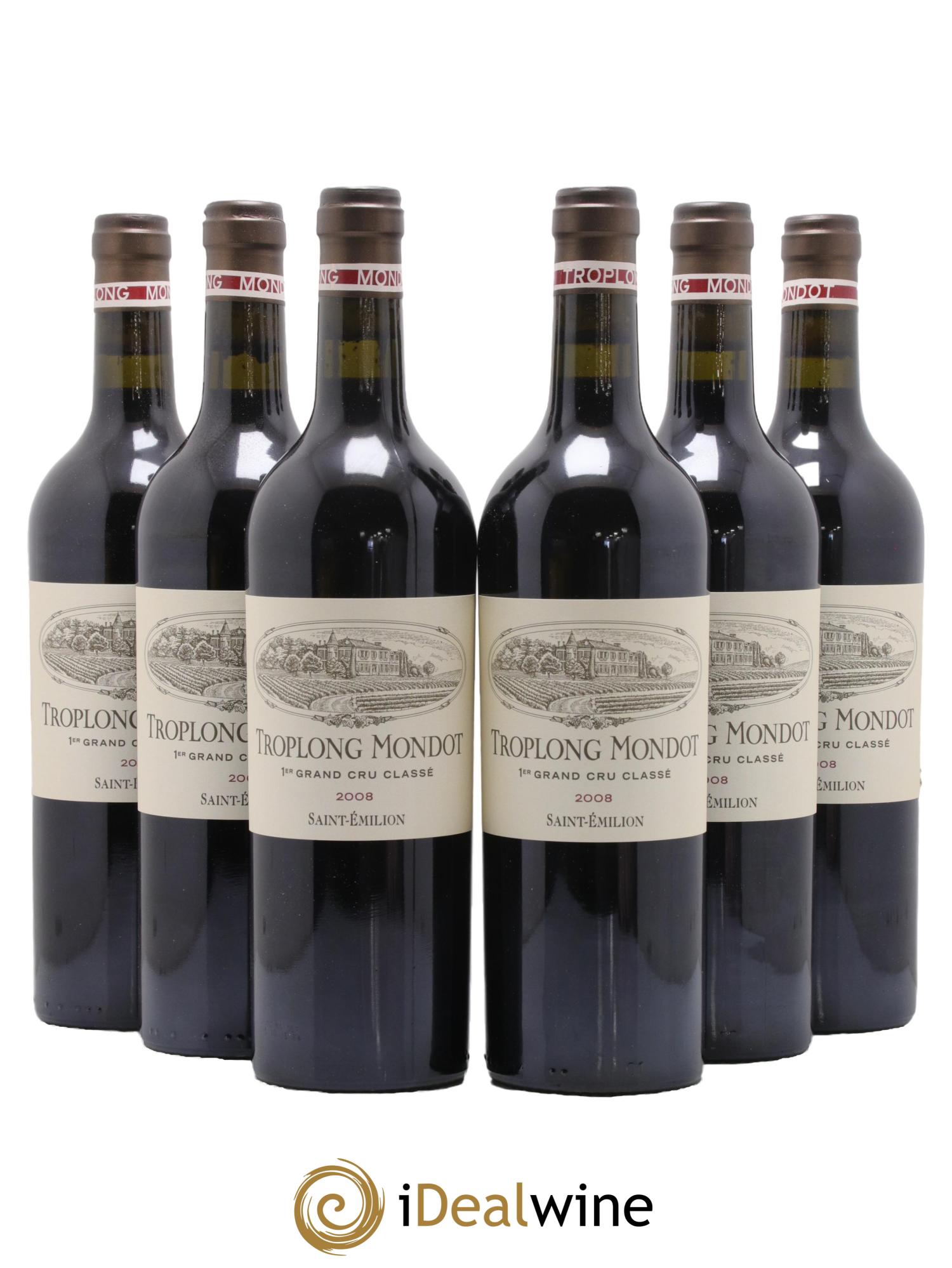 Château Troplong Mondot 1er Grand Cru Classé B 2008 - Lot de 6 bouteilles - 0