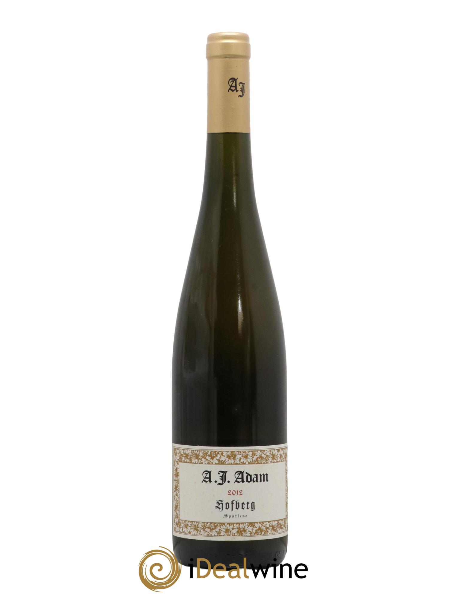 Allemagne Nahe Hofberg Spatlese AJ Adams 2012 - Lot de 1 bouteille - 0