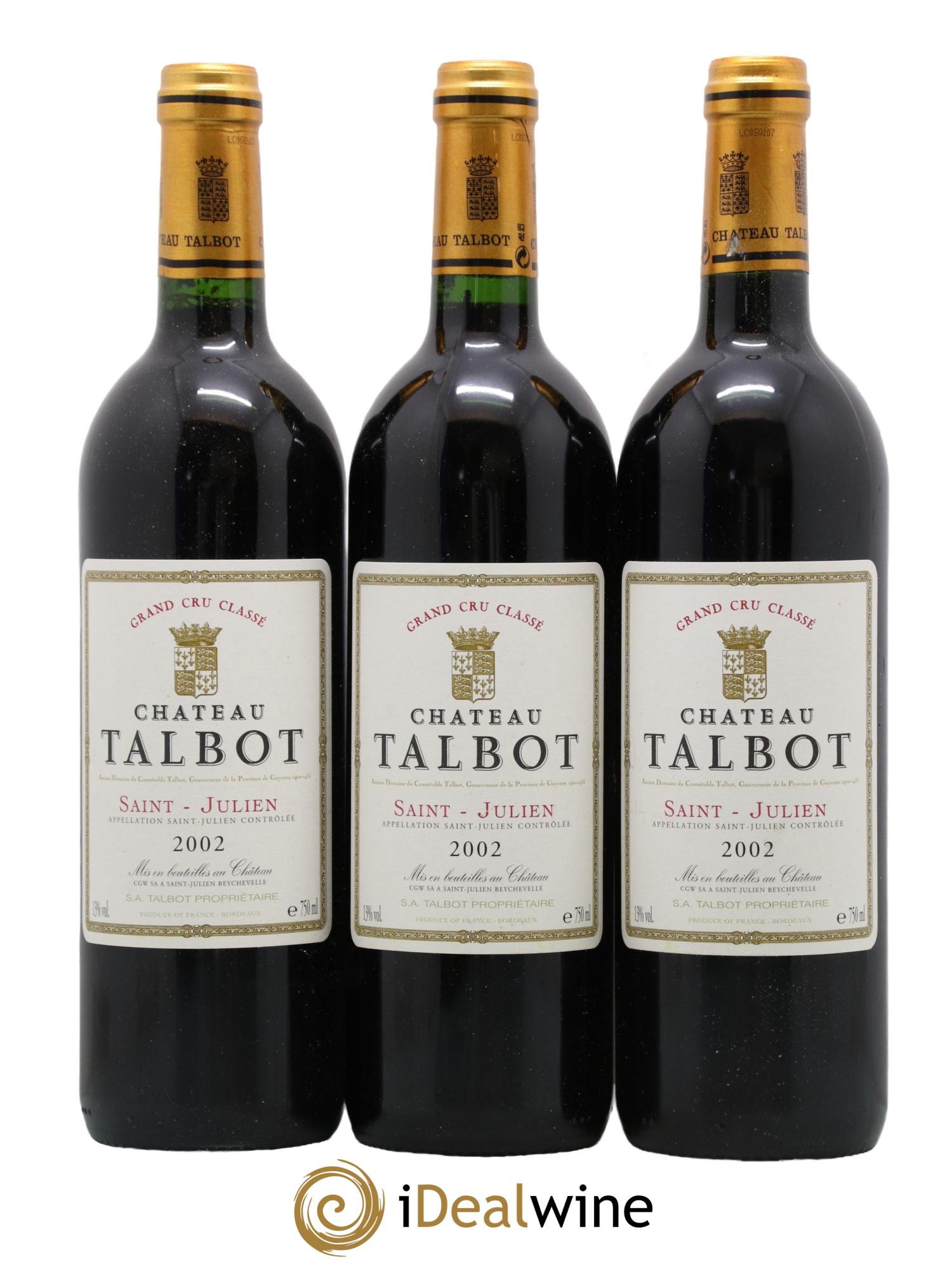 Château Talbot 4ème Grand Cru Classé 2002 - Lot de 6 bouteilles - 2