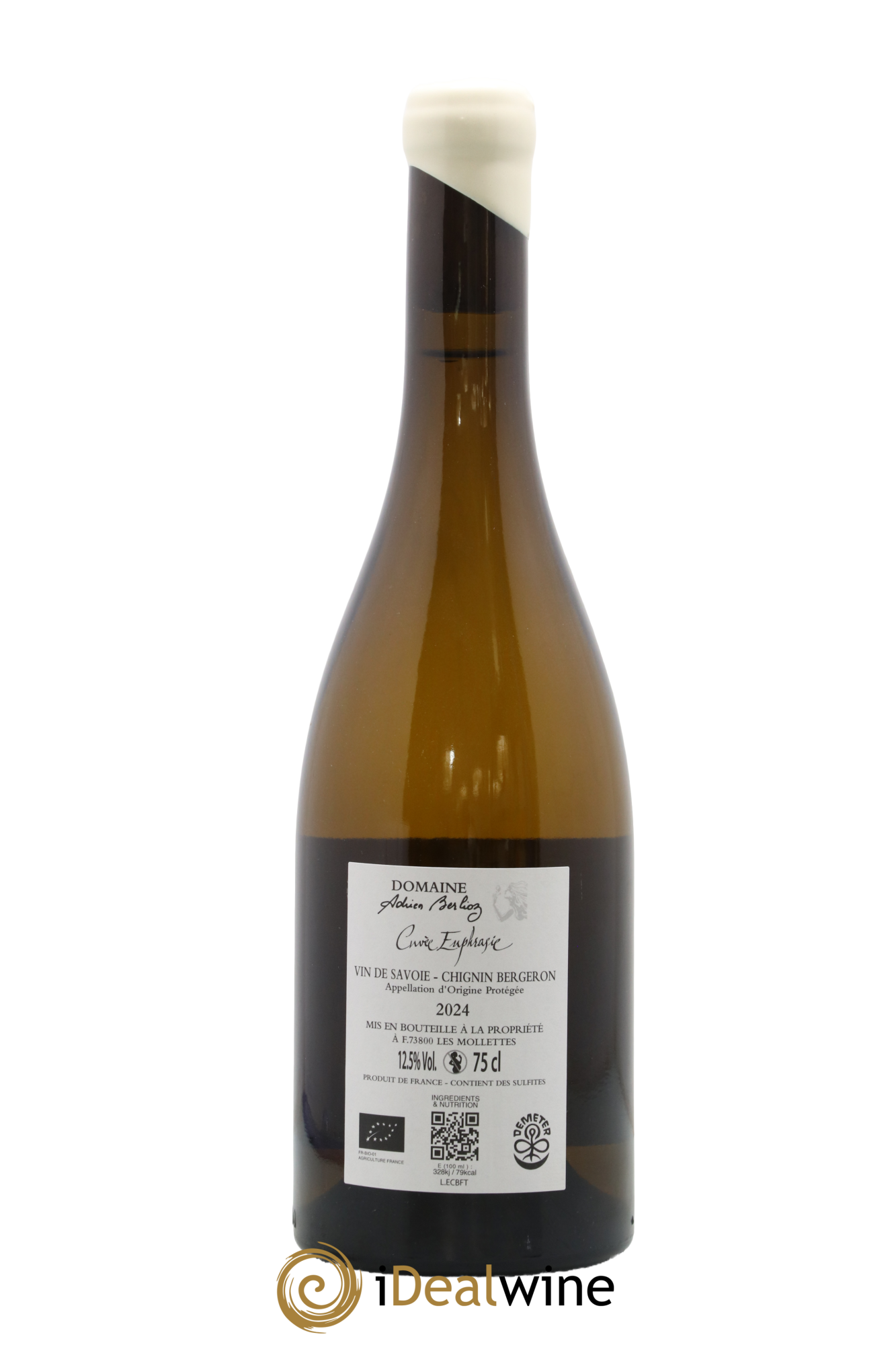 Vin de Savoie Chignin-Bergeron Euphrasie Adrien Berlioz 2024 - Lot de 1 bouteille - 1