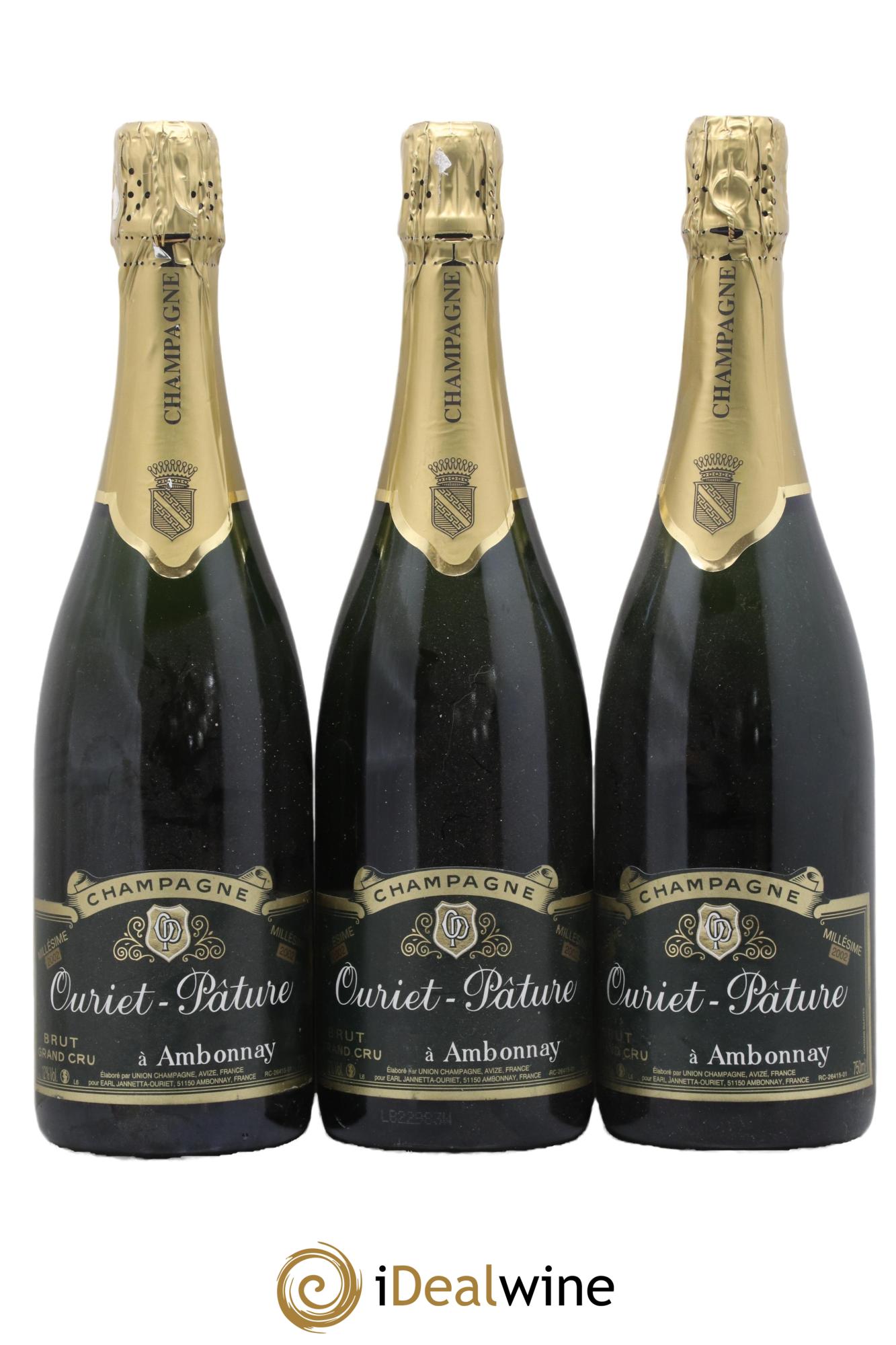 Champagne Grand Cru Ouriet Pature 2002 - Lot de 3 bouteilles - 0