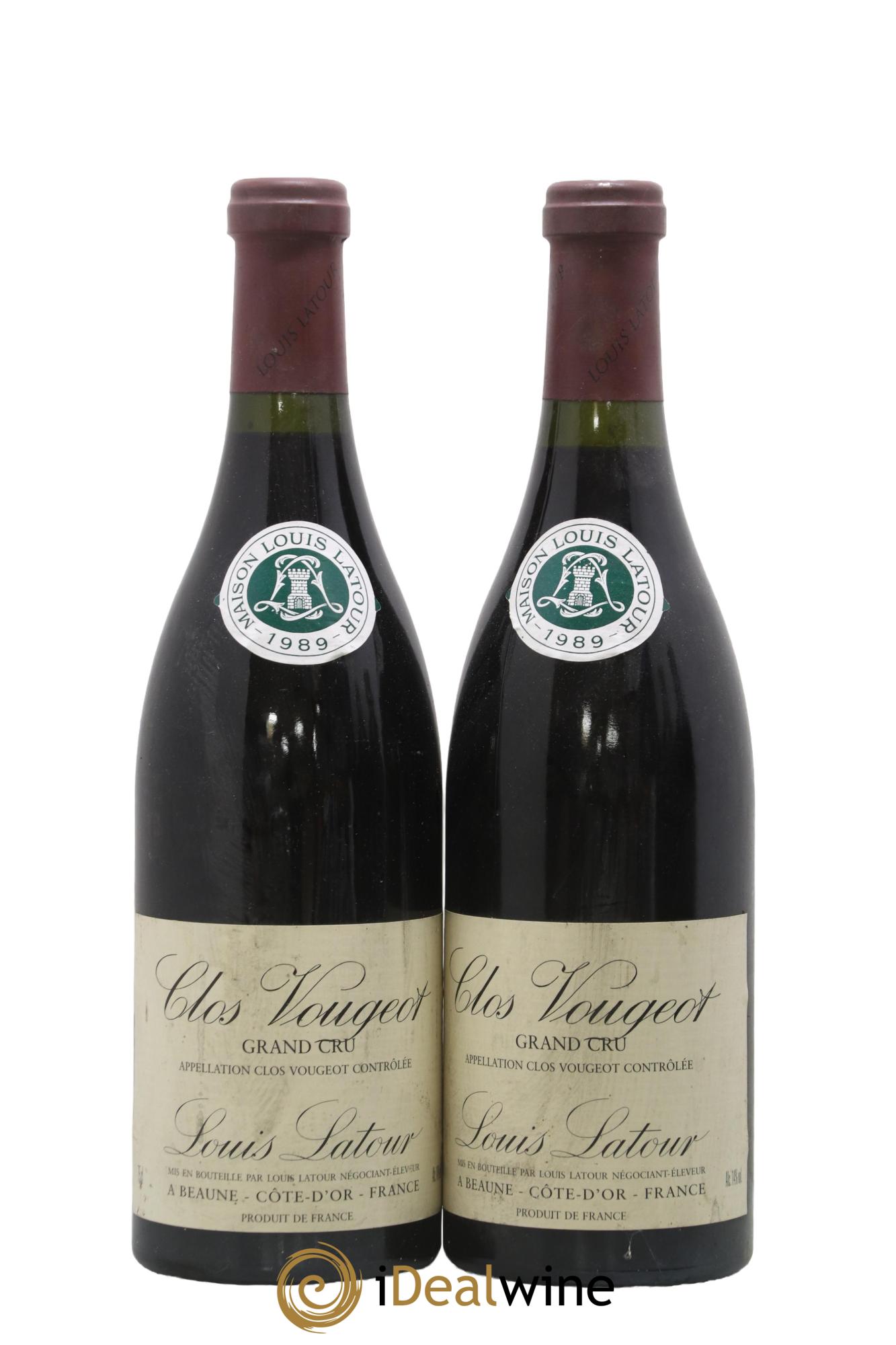 Clos de Vougeot Grand Cru Louis Latour 1989 - Lot of 2 bottles - 0