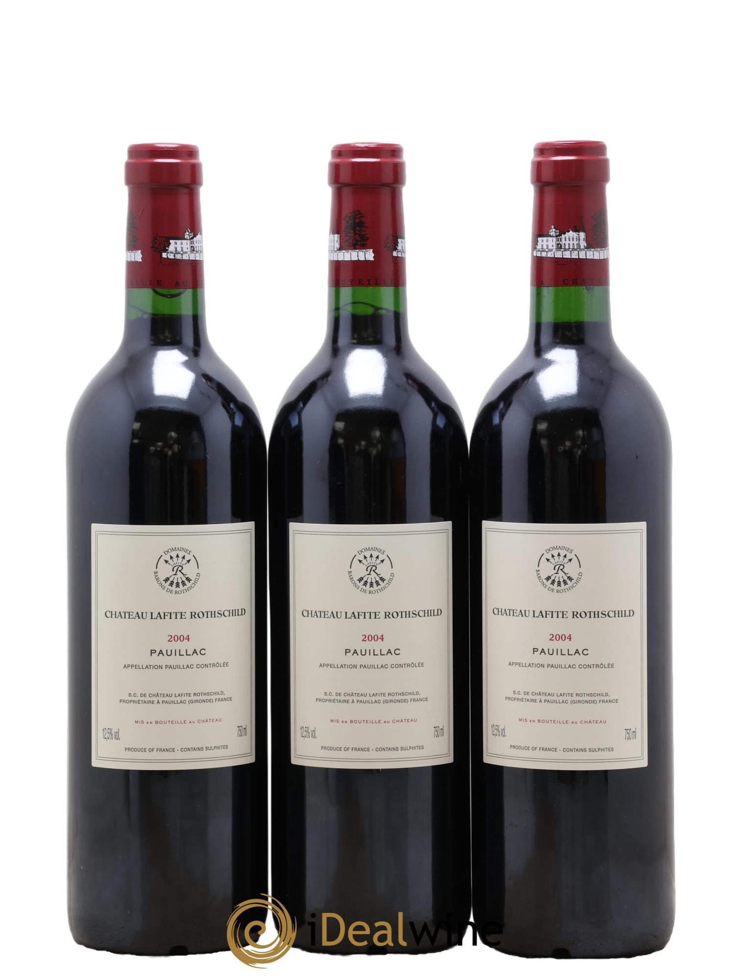 Château Lafite Rothschild 1er Grand Cru Classé 2004 - Lotto di 3 bottiglie - 1