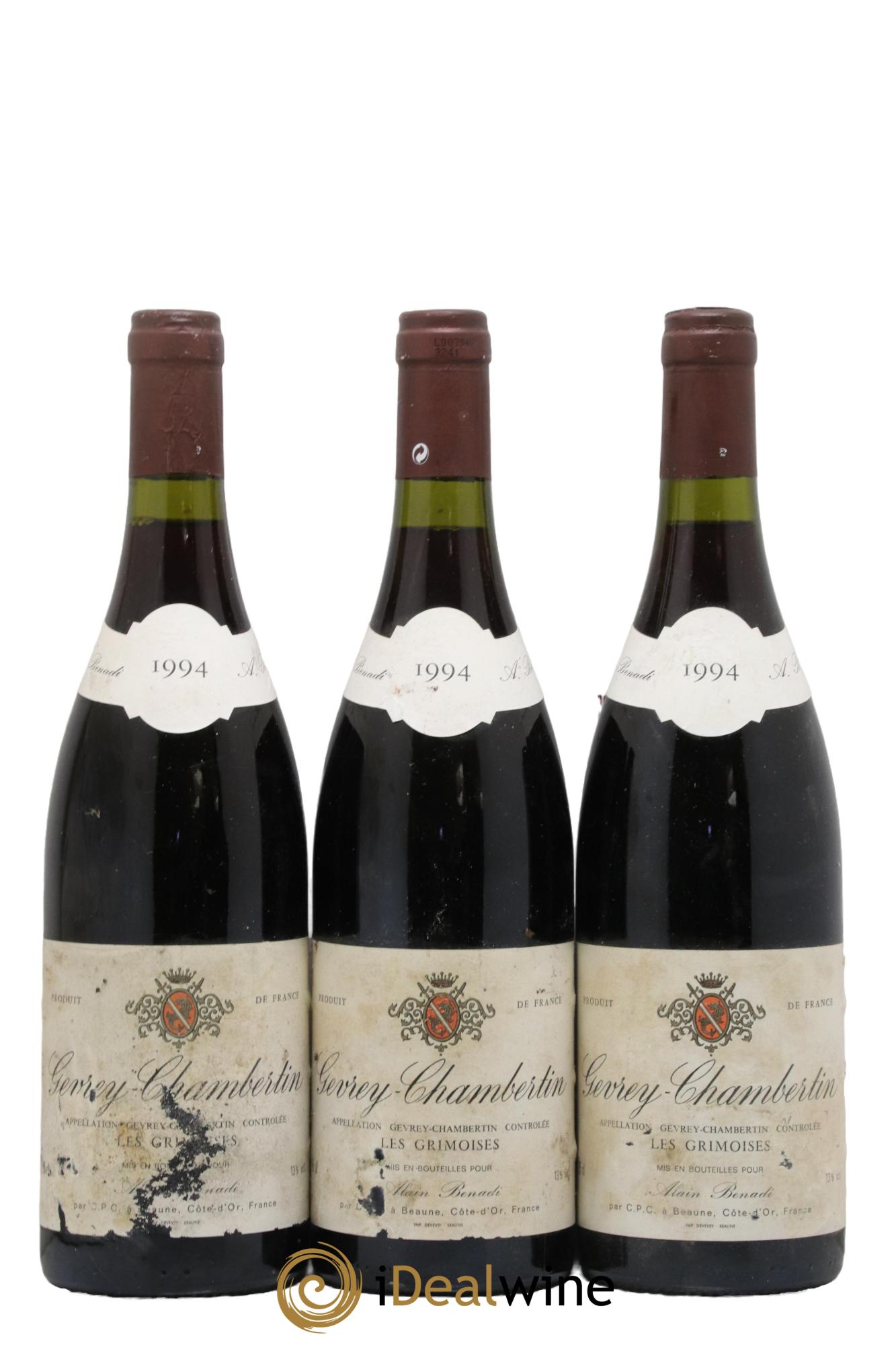 Gevrey-Chambertin Les Grimoises Benadi 1994 - Posten von 3 Flaschen - 0