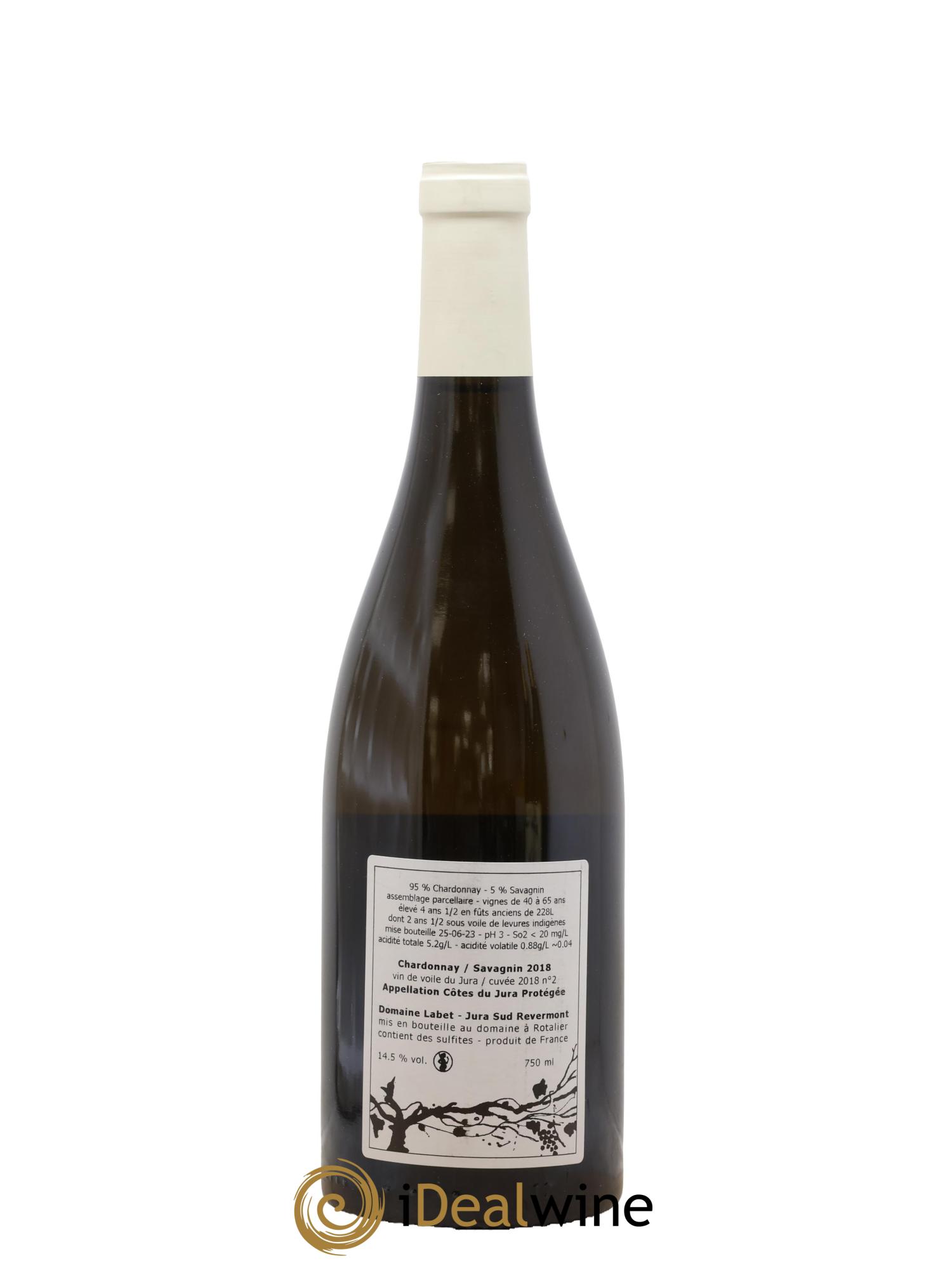 Côtes du Jura Vin de Voile Chardonnay-Savagnin cuvée de garde Romain - Julien  - Charline Labet 2018 - Lot of 1 bottle - 1