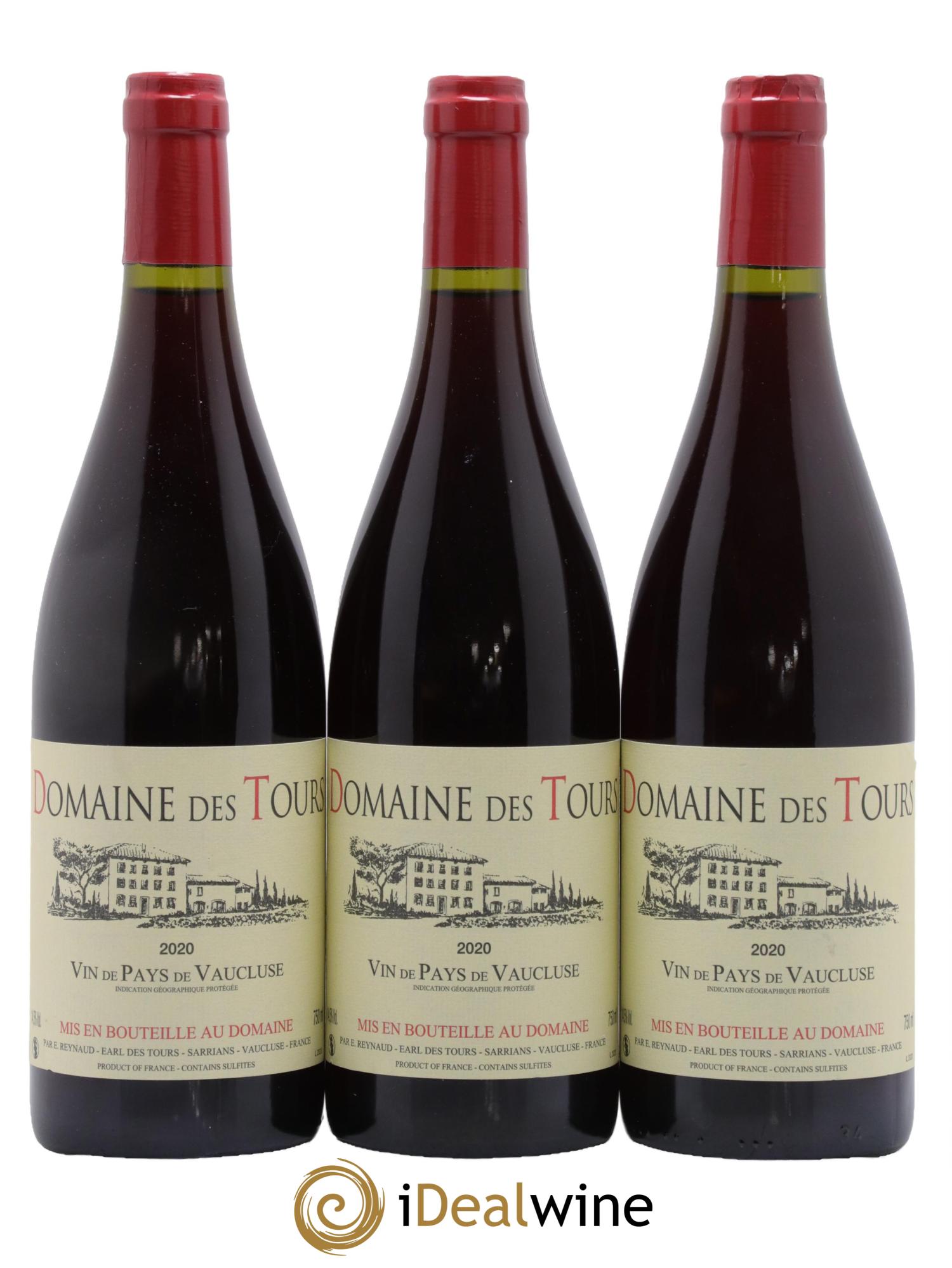 Vaucluse (Vin de Pays de Vaucluse) Domaine des Tours Emmanuel Reynaud 2020 - Lot de 3 bouteilles - 0
