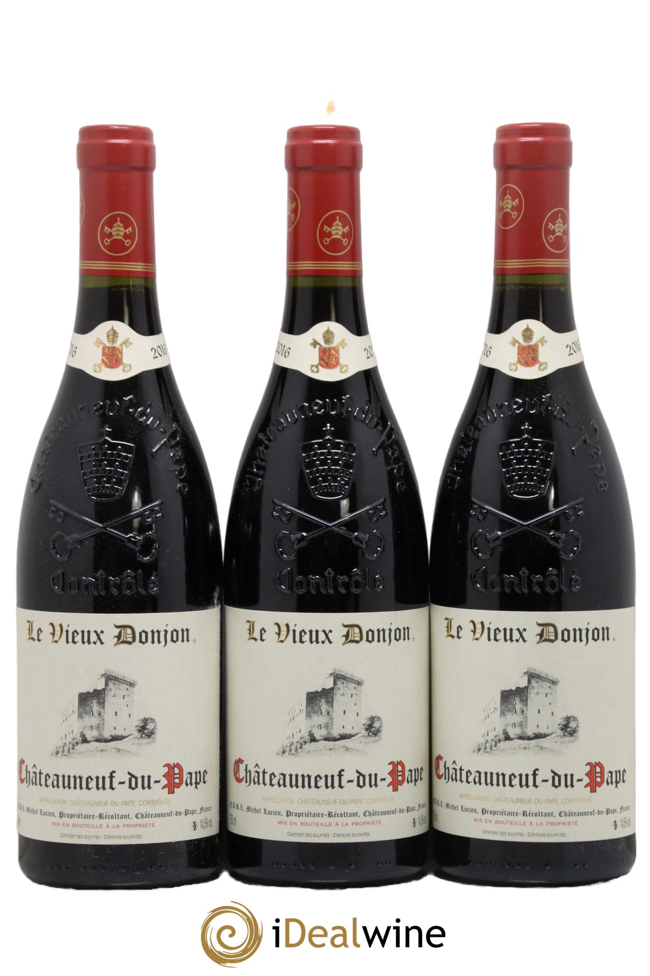 Châteauneuf-du-Pape Le Vieux Donjon Michel Lucien 2016 - Lot de 3 bouteilles - 0