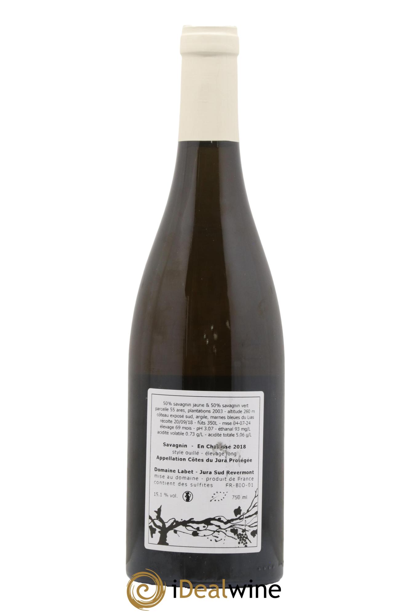 Côtes du Jura Savagnin en Chalasse Elevage Long Romain - Julien - Charline Labet 2018 - Lot de 1 bouteille - 1