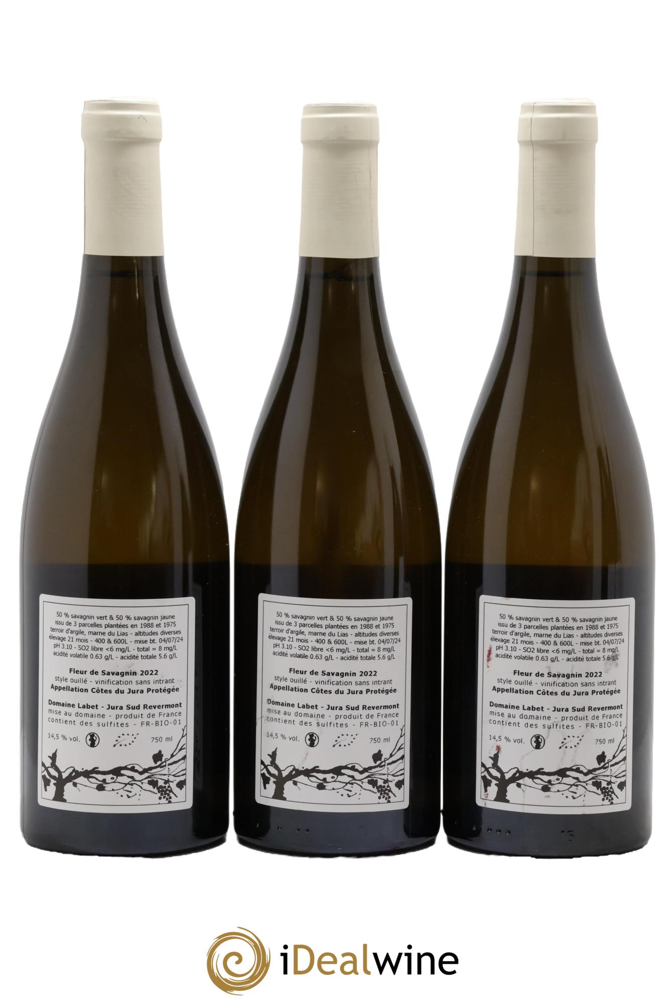 Côtes du Jura Fleur de Savagnin Romain - Julien - Charline Labet 2022 - Lot de 3 bouteilles - 1