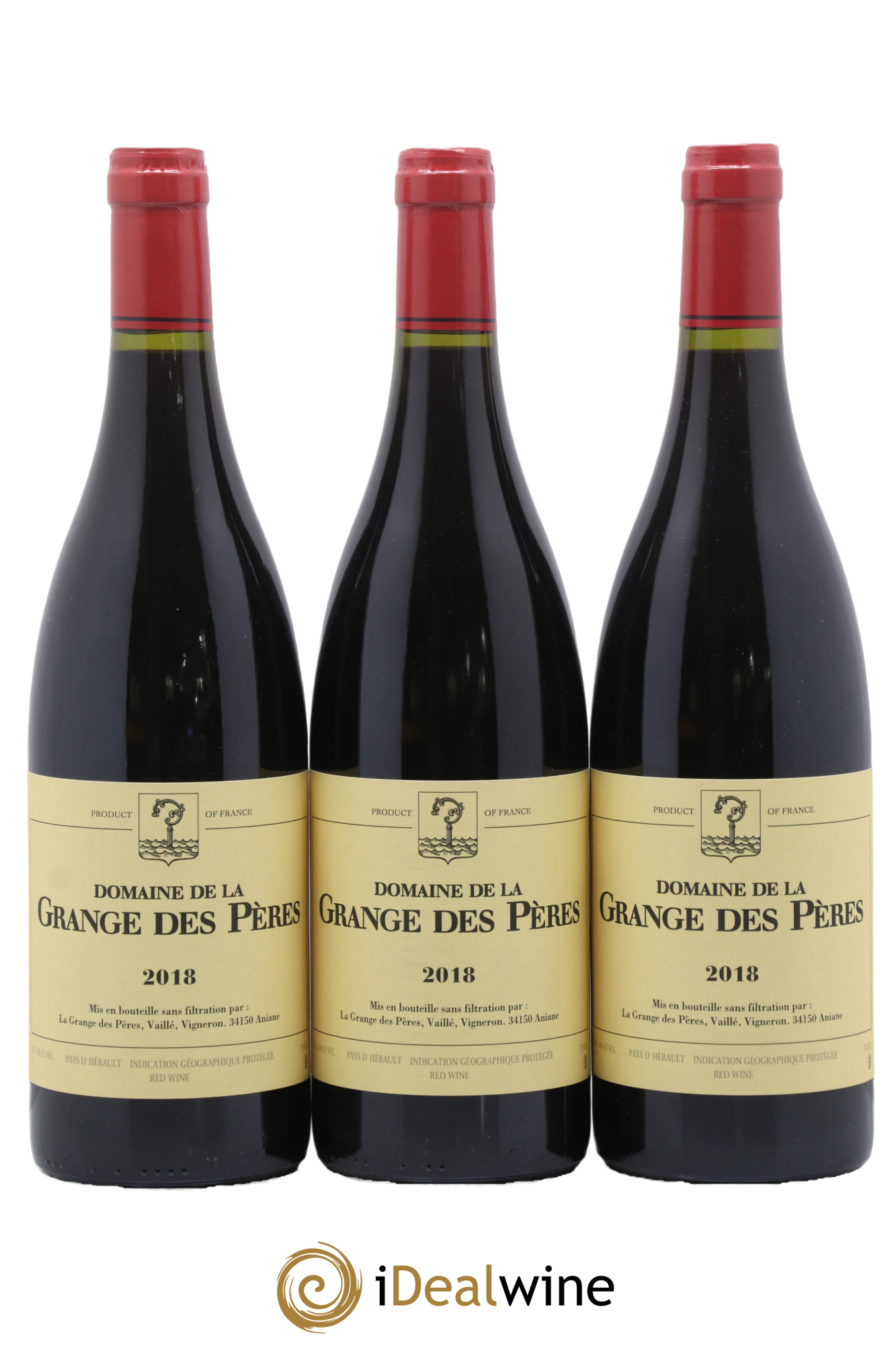 Pays d'Hérault Grange des Pères Laurent Vaillé 2018 - Lot de 3 bouteilles - 0