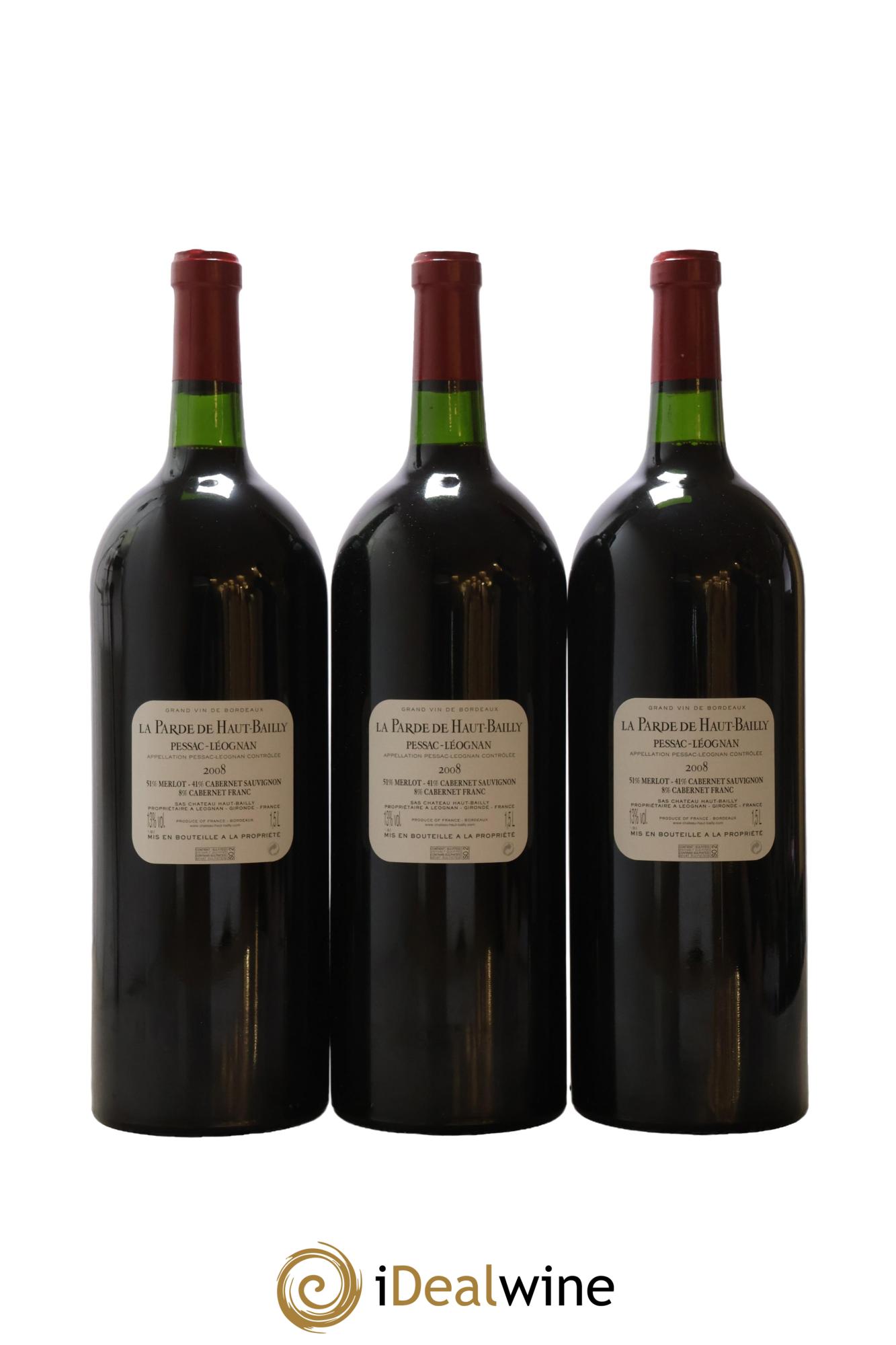 Haut Bailly II (Anciennement La Parde de Haut-Bailly) Second Vin  2008 - Posten von 6 Magnum - 3