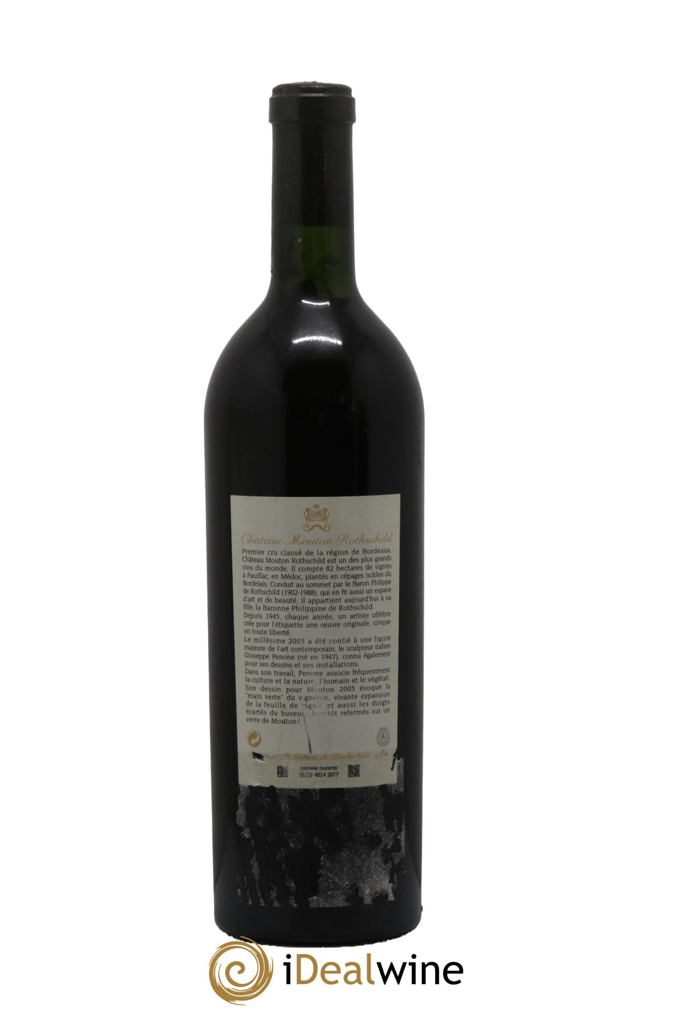 Château Mouton Rothschild 1er Grand Cru Classé 2005 - Lot de 1 bouteille - 1