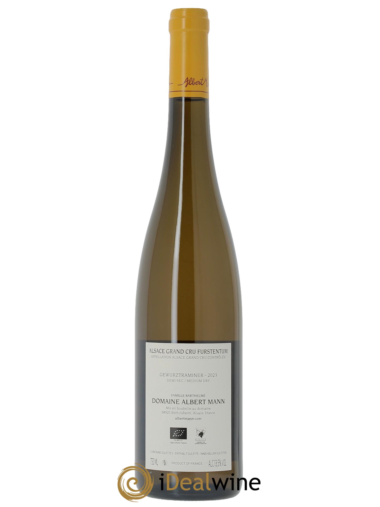 Alsace Gewurztraminer Grand Cru Furstentum Moelleux Albert Mann  2023 - Lot de 1 bouteille - 1