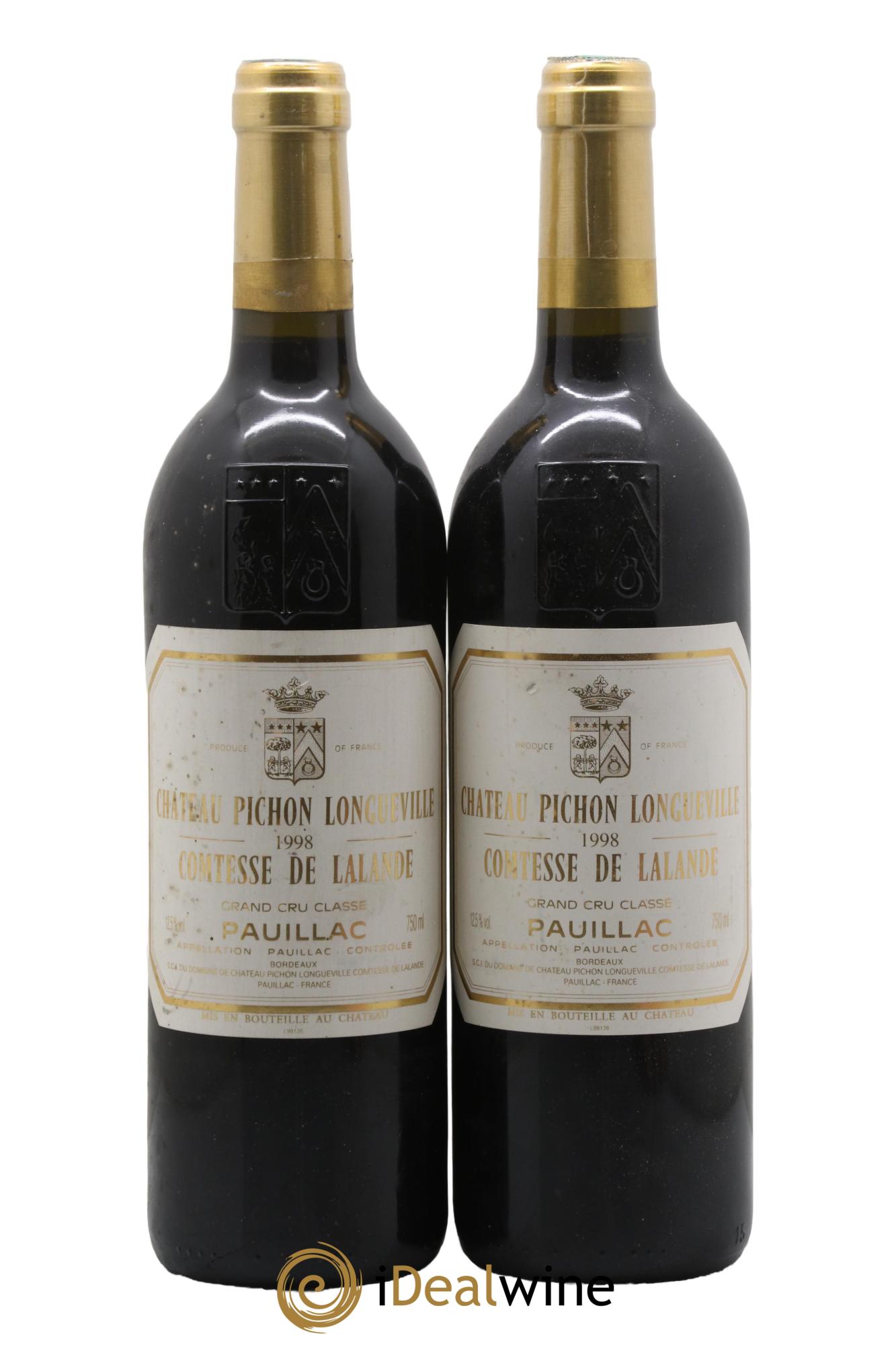 Château Pichon Longueville Comtesse de Lalande 2ème Grand Cru Classé 1998 - Lotto di 2 bottiglie - 0