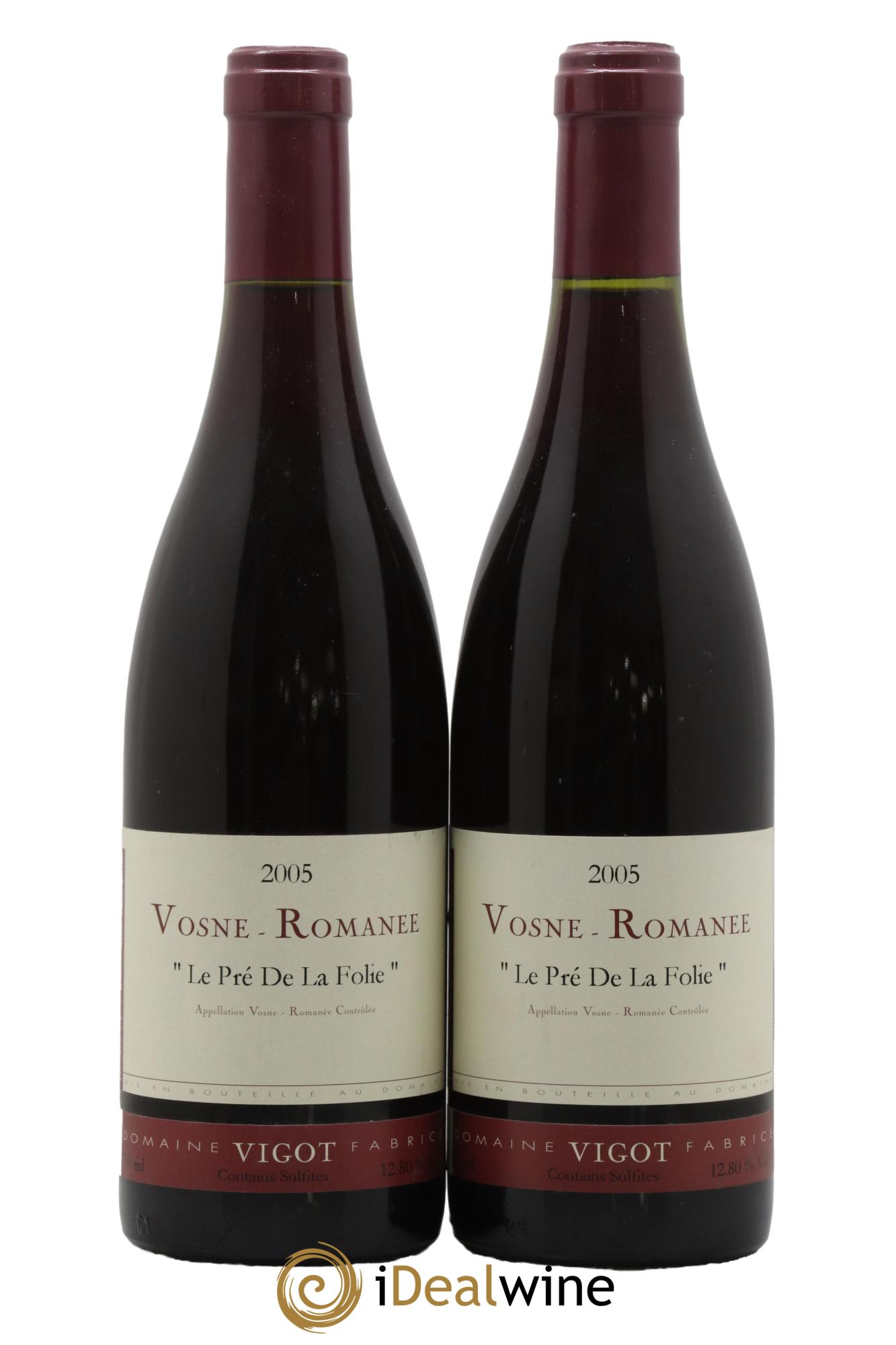 Vosne-Romanée Le Pré De La Folie Fabrice Vigot 2005 - Lot de 2 bouteilles - 0