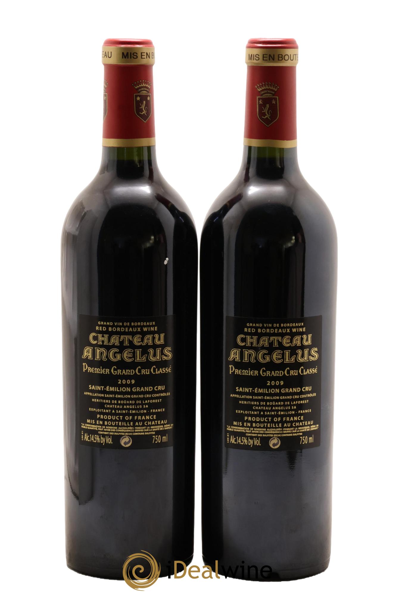 Château Angélus 1er Grand Cru Classé A 2009 - Lotto di 2 bottiglie - 1
